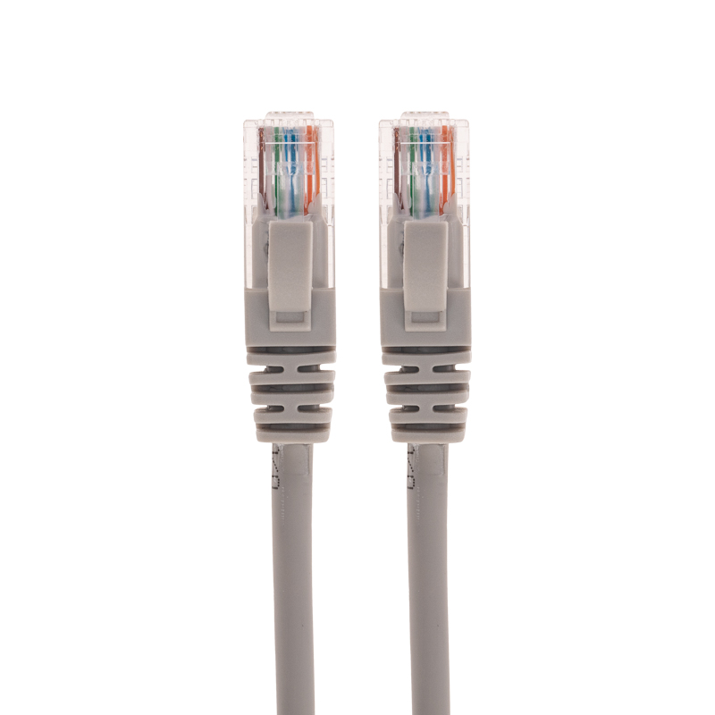 Шнур коммутационный патч-корд U/UTP, CAT 5e, RJ45-RJ45, 26AWG, PVC, серый, 5м REXANT — фото