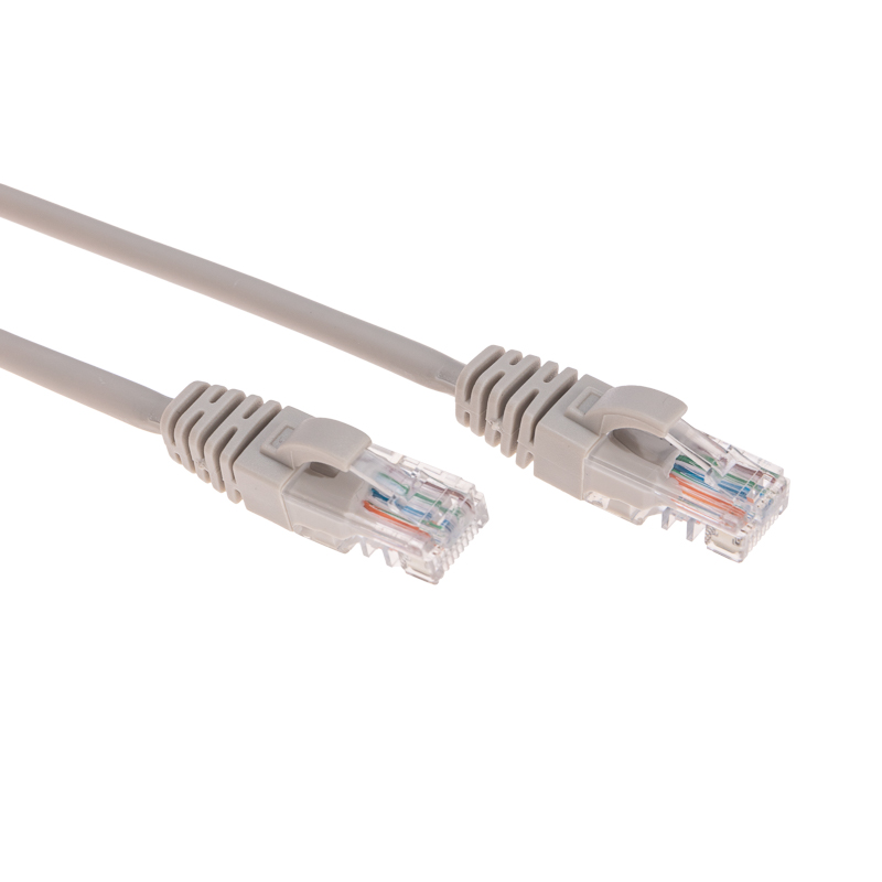 Шнур коммутационный патч-корд U/UTP, CAT 5e, RJ45-RJ45, 26AWG, PVC, серый, 5м REXANT — фото