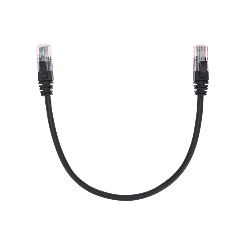 Шнур коммутационный патч-корд U/UTP, CAT 5e, RJ45-RJ45, 26AWG, LSZH, черный, 0,15м REXANT