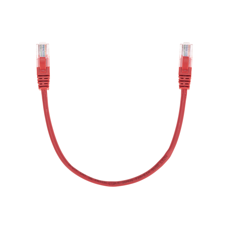 Шнур коммутационный патч-корд U/UTP, CAT 5e, RJ45-RJ45, 26AWG, LSZH, красный, 0,15м REXANT