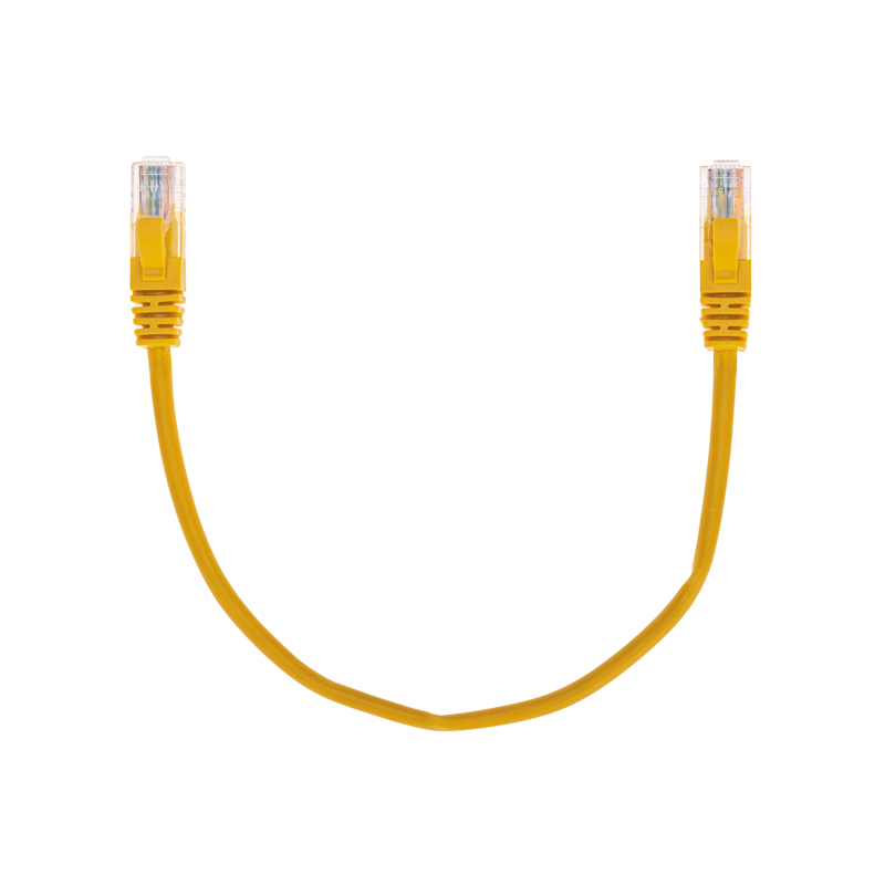 Шнур коммутационный патч-корд U/UTP, CAT 5e, RJ45-RJ45, 26AWG, LSZH, желтый, 0,15м REXANT — фото