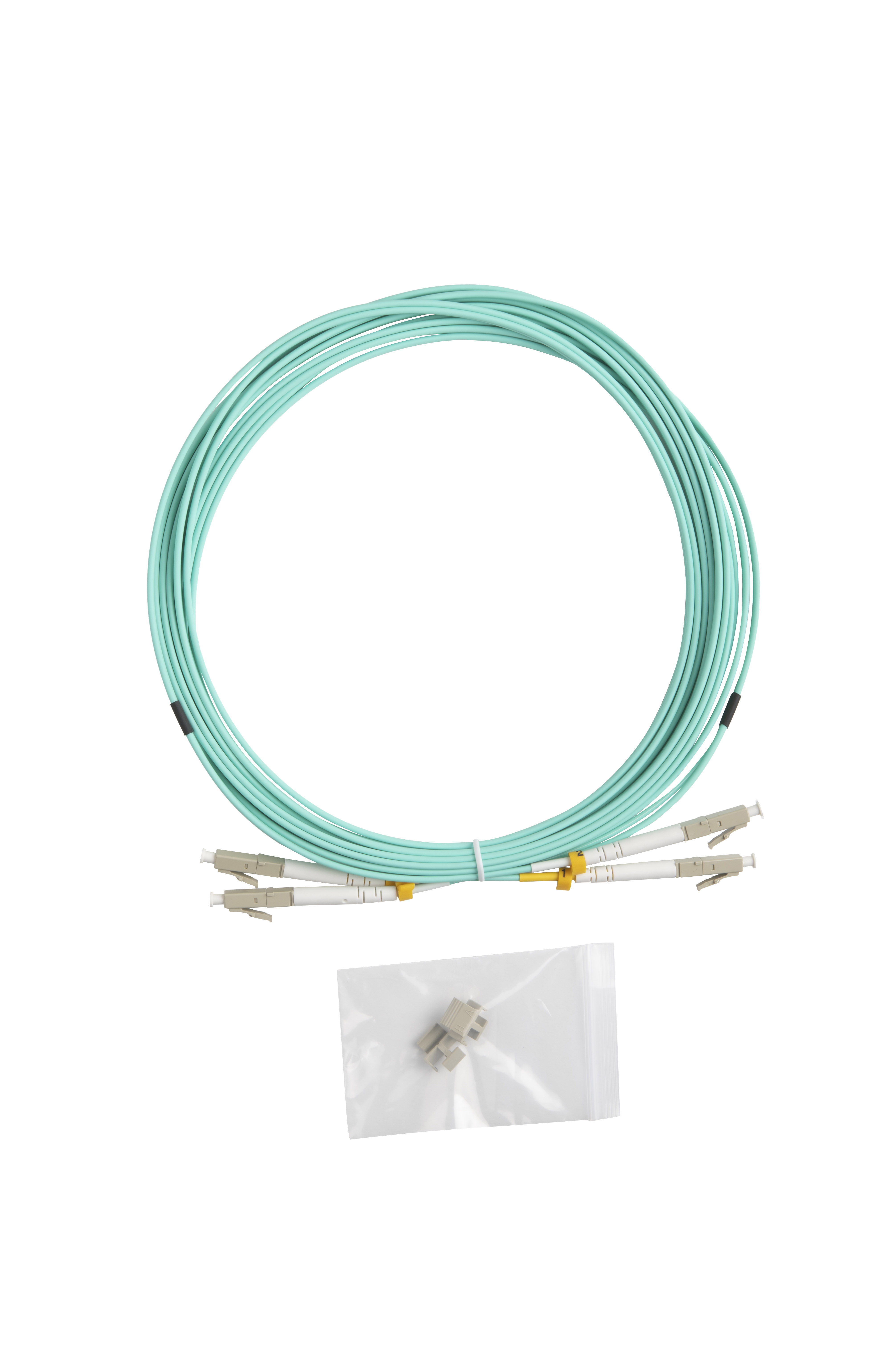 Hyperline FC-D2-503-LC/UR-LC/UR-H-5M-LSZH-AQ Патч-корд волоконно-оптический (шнур) MM 50/125 (OM3), LC-LC, UPC, duplex, 2.0 мм, до 100G, LSZH, 5 м (замена FC-D2-503-LC/PR-LC/PR-H-5M-LSZH-AQ) — фото