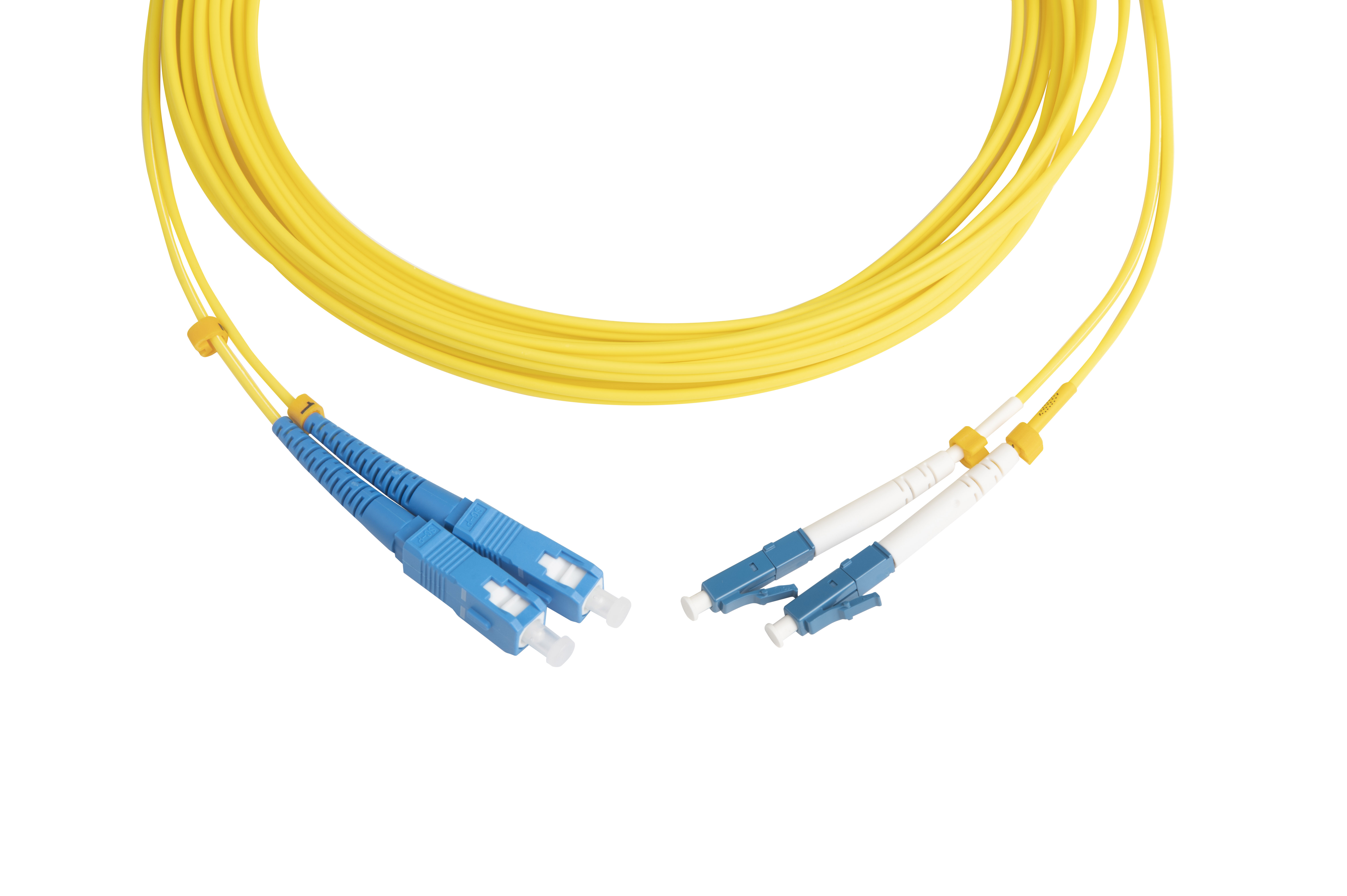 Hyperline FC-D2-9-LC/UR-SC/UR-H-5M-LSZH-YL Патч-корд волоконно-оптический (шнур) SM 9/125 (OS2), LC/UPC-SC/UPC, 2.0 мм, duplex, LSZH, 5 м — фото