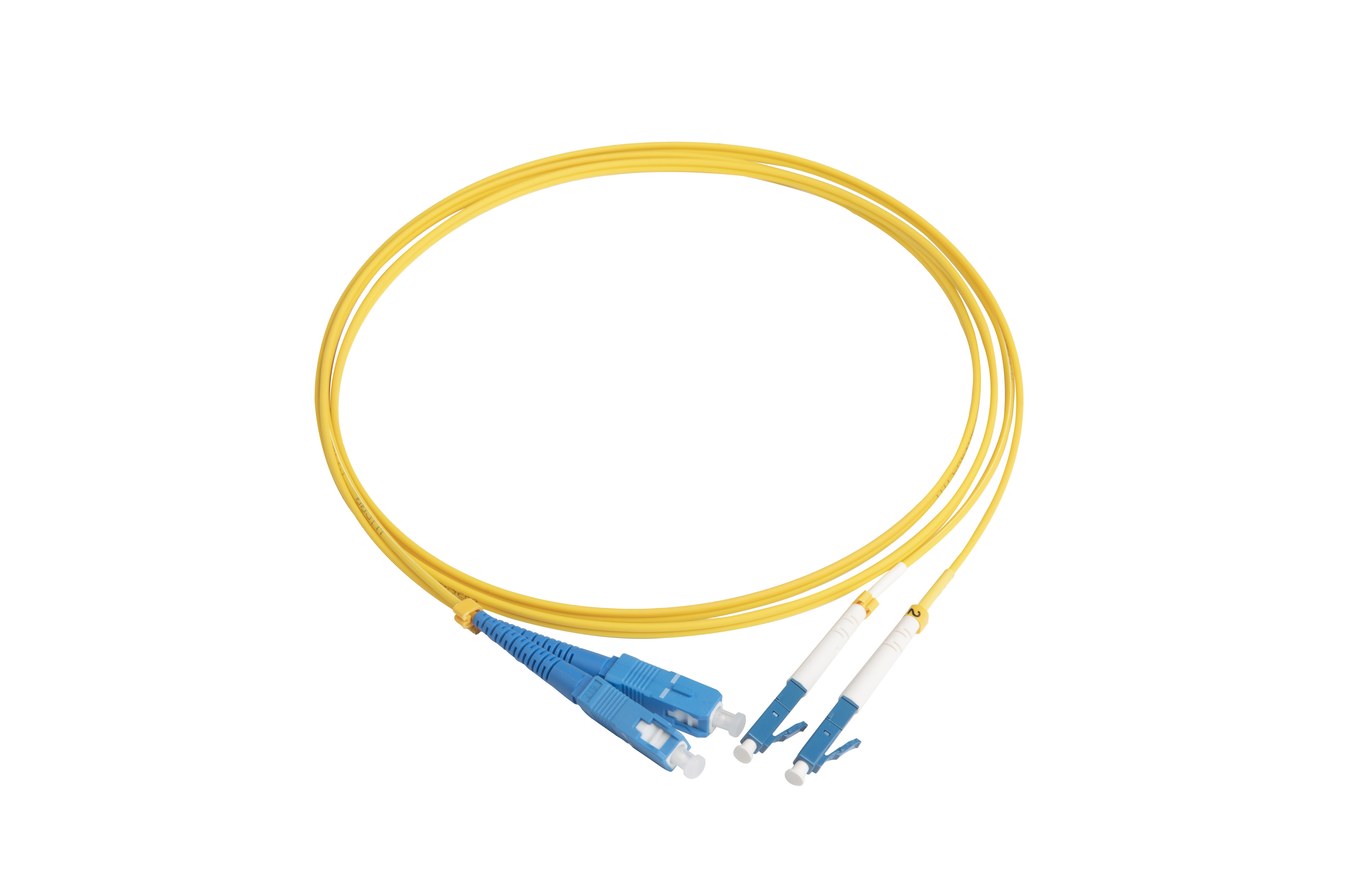 Hyperline FC-D2-9-LC/UR-SC/UR-H-1.5M-LSZH-YL Патч-корд волоконно-оптический (шнур) SM 9/125 (OS2), LC/UPC-SC/UPC, 2.0 мм, duplex, LSZH, 1.5 м — фото