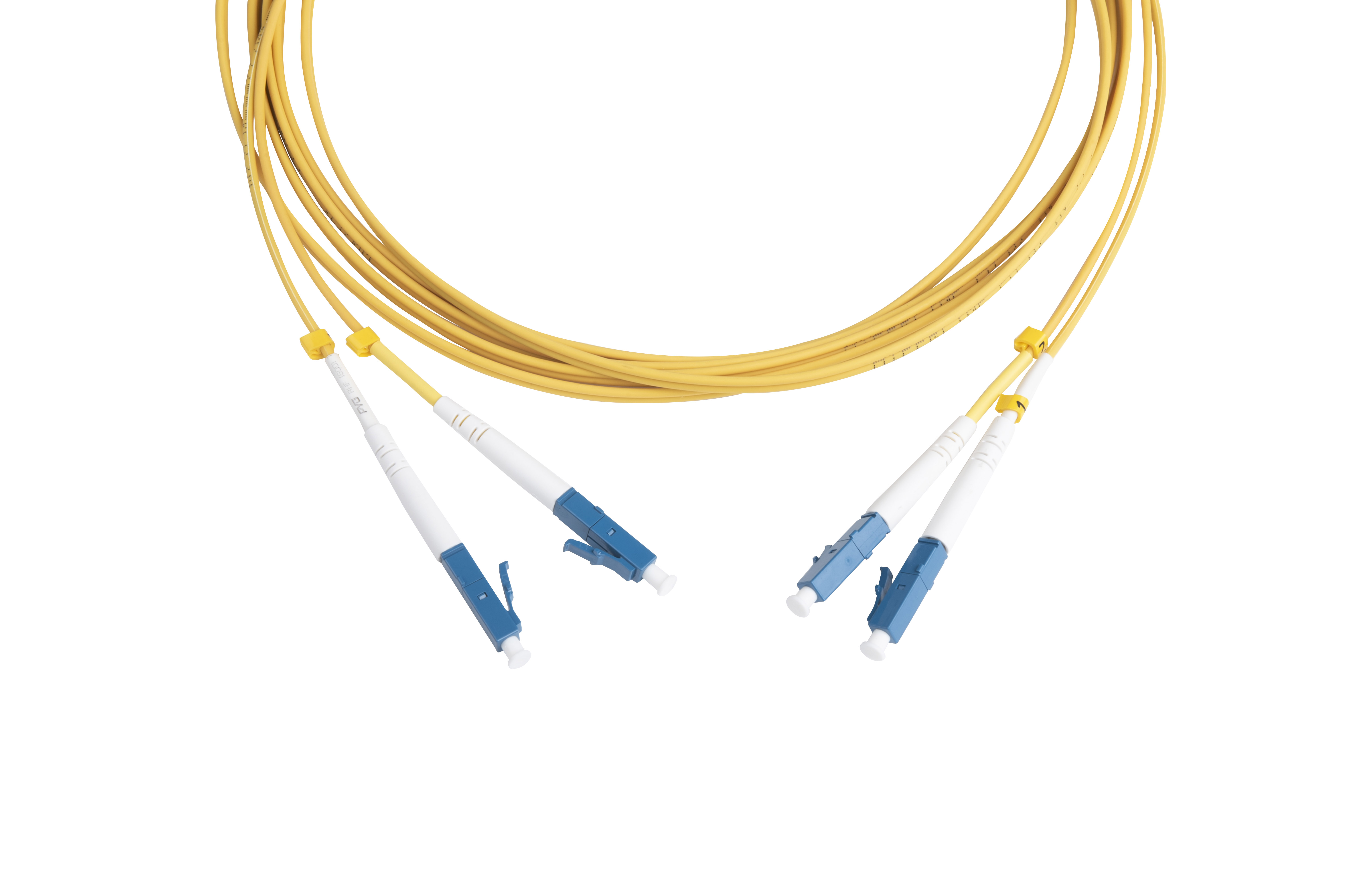 Hyperline FC-D2-9-LC/UR-LC/UR-H-3M-LSZH-YL Патч-корд волоконно-оптический (шнур) SM 9/125 (OS2), LC/UPC-LC/UPC, 2.0 мм, duplex, LSZH, 3 м — фото