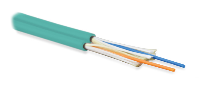 Hyperline FO-D2-IN-503-2-LSZH-AQ Кабель волоконно-оптический 50/125 (OM3) многомодовый, 2 волокна, duplex, zip-cord, плотное буферное покрытие (tight buffer) 2.0 мм, для внутренней прокладки, LSZH, нг(А)-HF, –40°C – +70°C, аква — фото