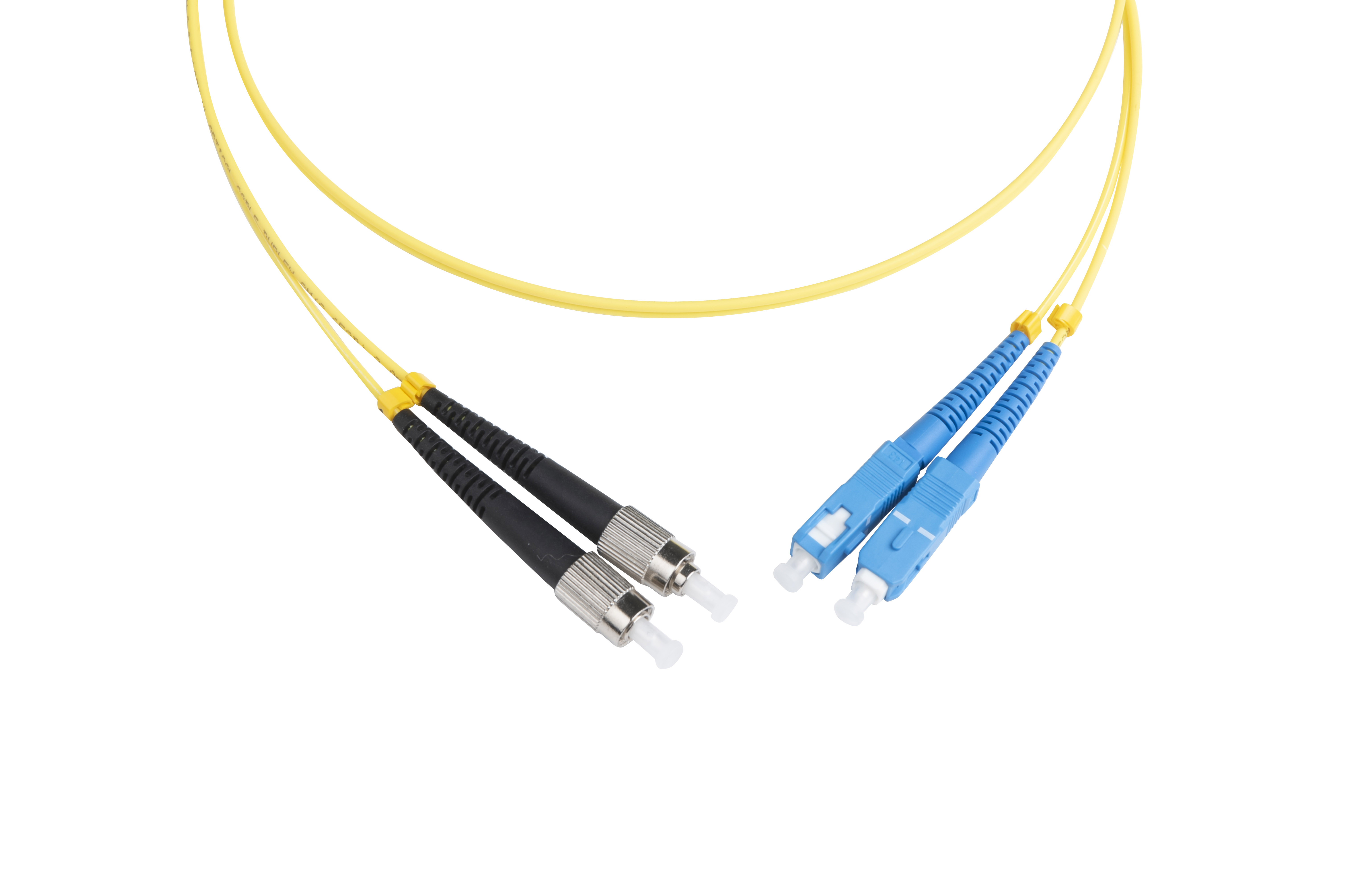 Hyperline FC-D2-9-FC/UR-SC/UR-H-1M-LSZH-YL Патч-корд волоконно-оптический (шнур) SM 9/125 (OS2), FC/UPC-SC/UPC, 2.0 мм, duplex, LSZH, 1 м — фото
