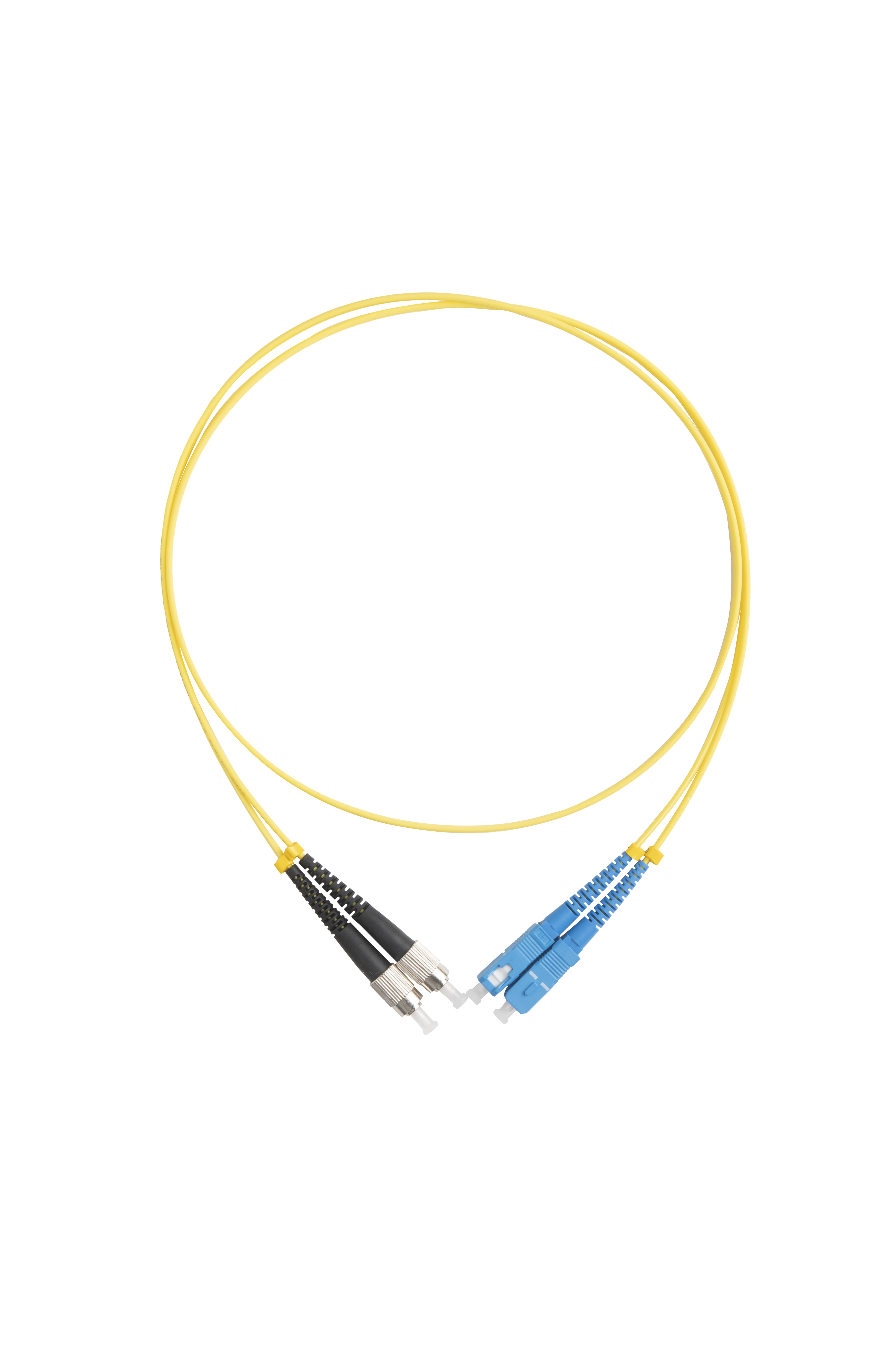 Hyperline FC-D2-9-FC/UR-SC/UR-H-1M-LSZH-YL Патч-корд волоконно-оптический (шнур) SM 9/125 (OS2), FC/UPC-SC/UPC, 2.0 мм, duplex, LSZH, 1 м — фото