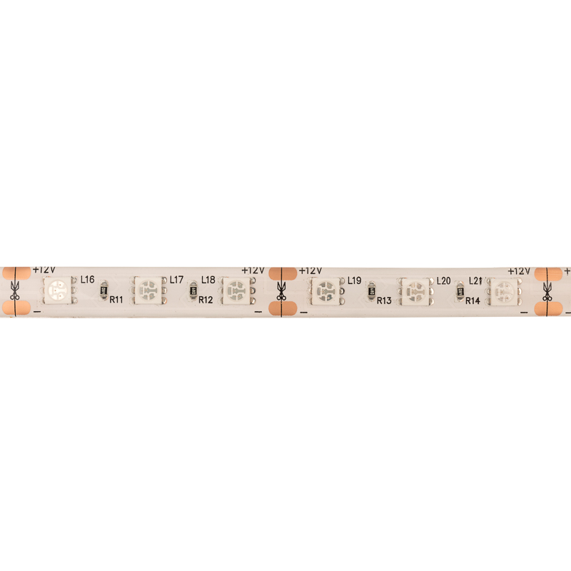 Лента светодиодная 12В, SMD5050, 14,4Вт/м, 60 LED/м, желтый, 10мм, 5м, IP65 LAMPER — фото