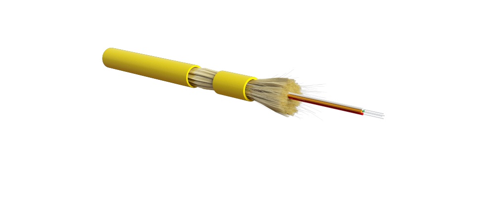 Hyperline FO-DT-IN-9S-4-LSZH-YL Кабель волоконно-оптический 9/125 (OS2) одномодовый, 4 волокна, плотное буферное покрытие (tight buffer), для внутренней прокладки, LSZH, нг(А)-HF, –40°C – +70°C, желтый