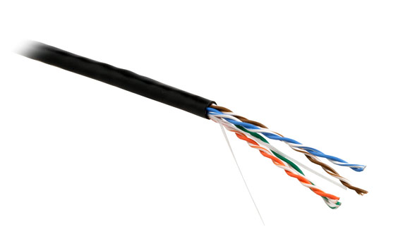 Hyperline UUTP4-C5E-P24-IN-LSZH-BK-305 (305 м) Кабель витая пара, неэкранированный U/UTP, категория 5e, 4 пары 24 AWG, 4х2х0,60 мм, многопроволочные жилы, LSZH, нг(А)-HF, внутренний -40°C – +75°C, черный — фото
