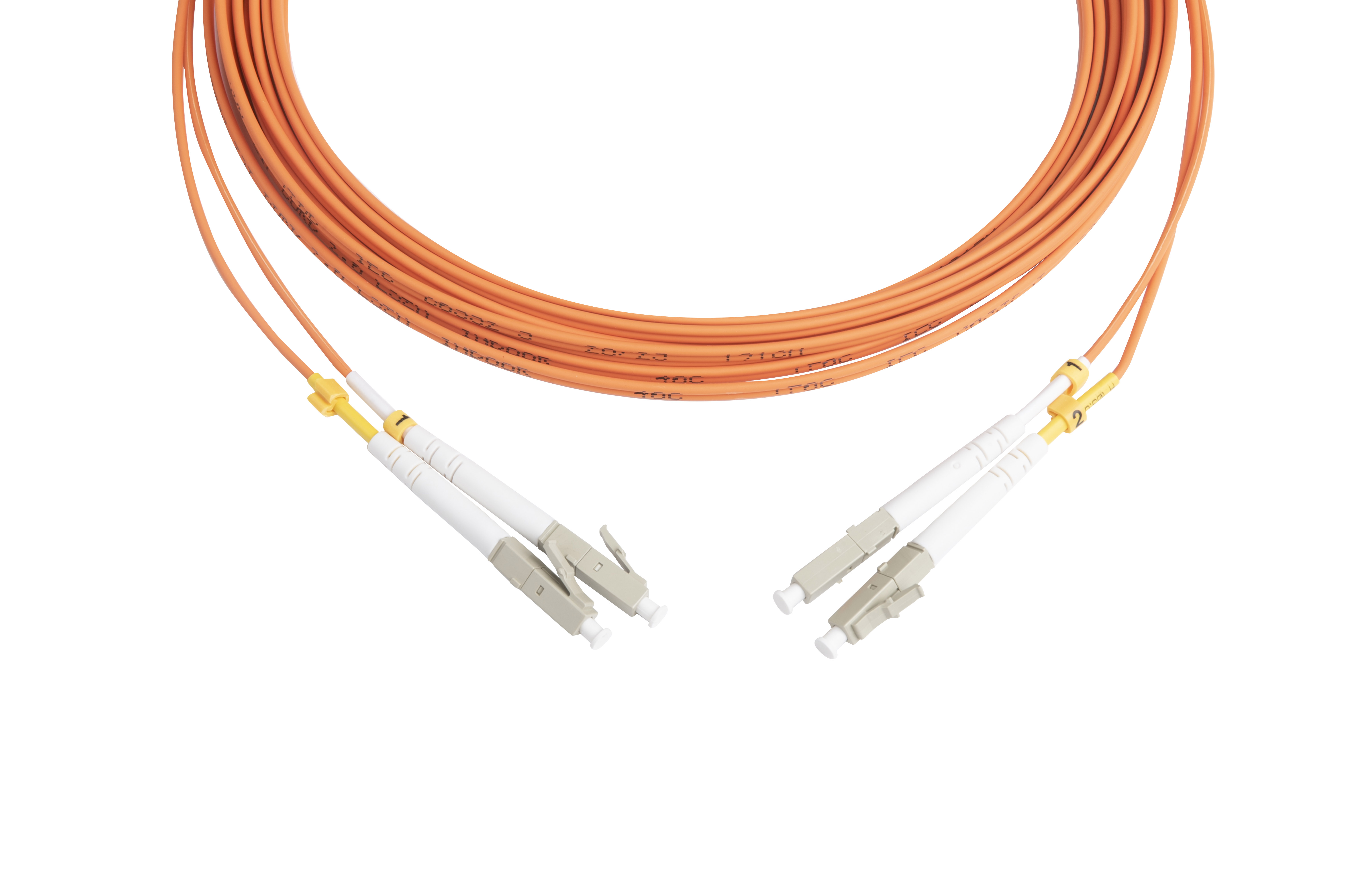 Hyperline FC-D2-50-LC/UR-LC/UR-H-5M-LSZH-OR Патч-корд волоконно-оптический (шнур) MM 50/125 (OM2), LC-LC, UPC, duplex, 2.0 мм, LSZH, 5 м (замена FC-D2-50-LC/PR-LC/PR-H-5M-LSZH-OR) — фото