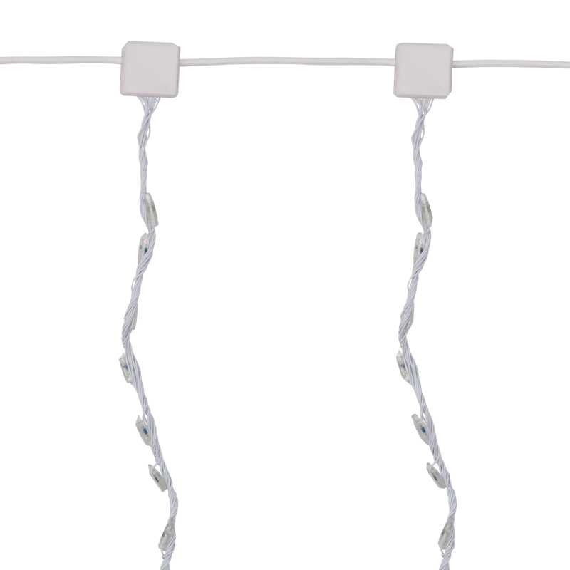 Гирлянда LED - Умный дождь, 3 секции 1x3 м, 4x3 нитей, 30W, 24V, 8 каналов, 672 БЕЛЫХ диода, IP65 — фото