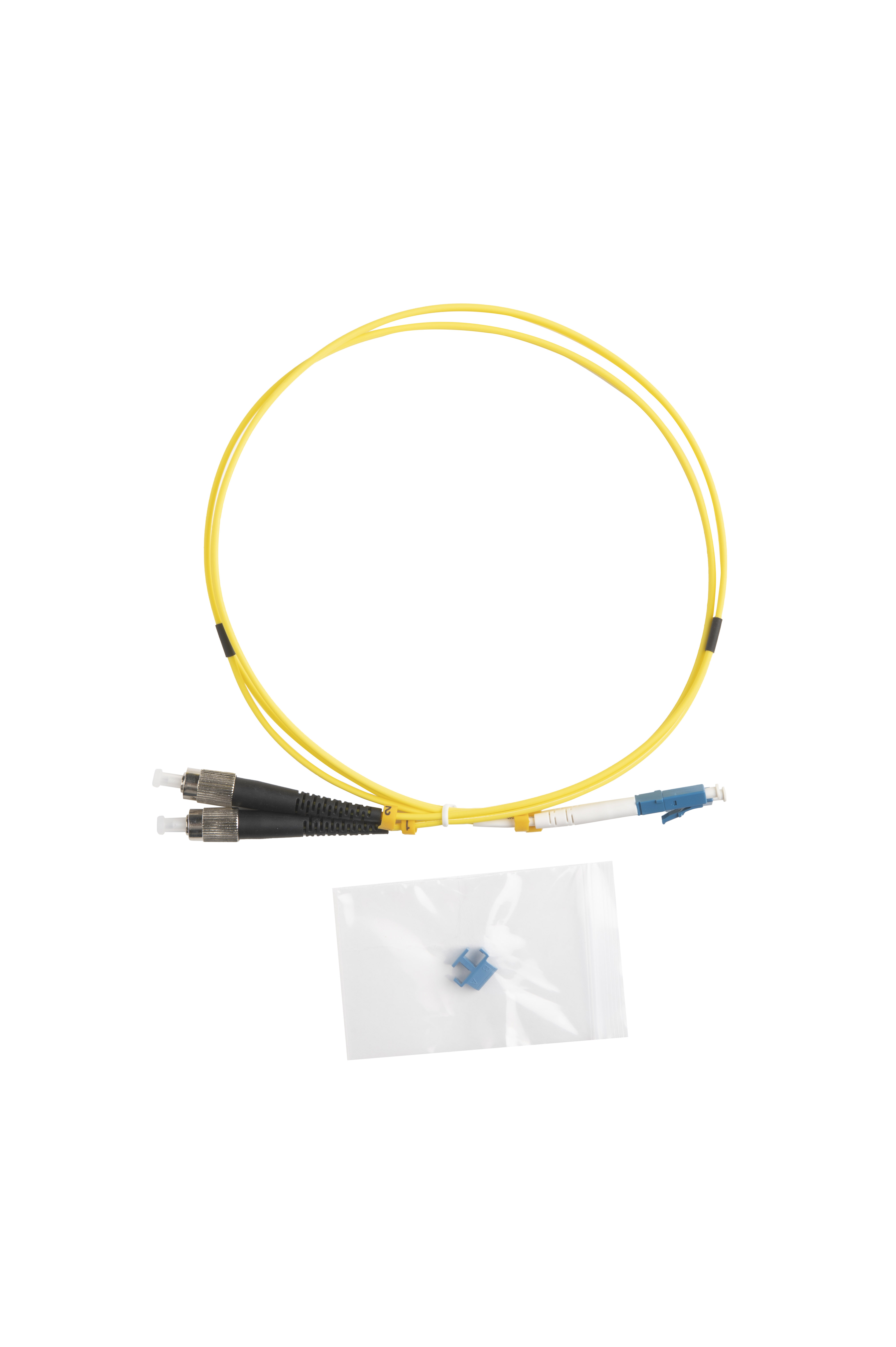 Hyperline FC-D2-9-FC/UR-LC/UR-H-1M-LSZH-YL Патч-корд волоконно-оптический (шнур) SM 9/125 (OS2), FC/UPC-LC/UPC, 2.0 мм, duplex, LSZH, 1 м — фото