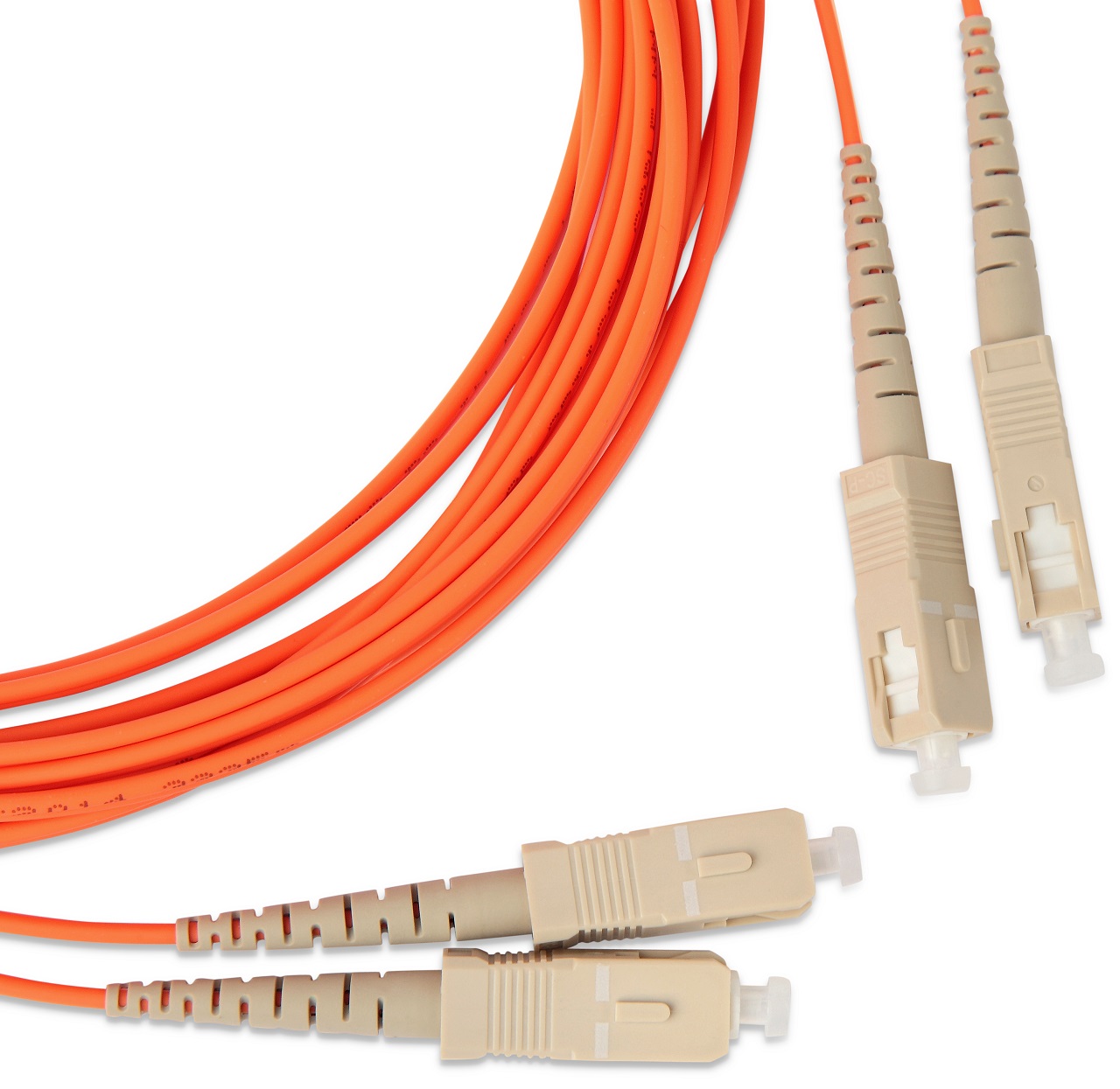Hyperline FC-D2-50-SC/UR-SC/UR-H-5M-LSZH-OR Патч-корд волоконно-оптический (шнур) MM 50/125 (OM2), SC-SC, UPC, duplex, 2.0 мм, LSZH, 5 м (замена FC-D2-50-SC/PR-SC/PR-H-5M-LSZH-OR) — фото