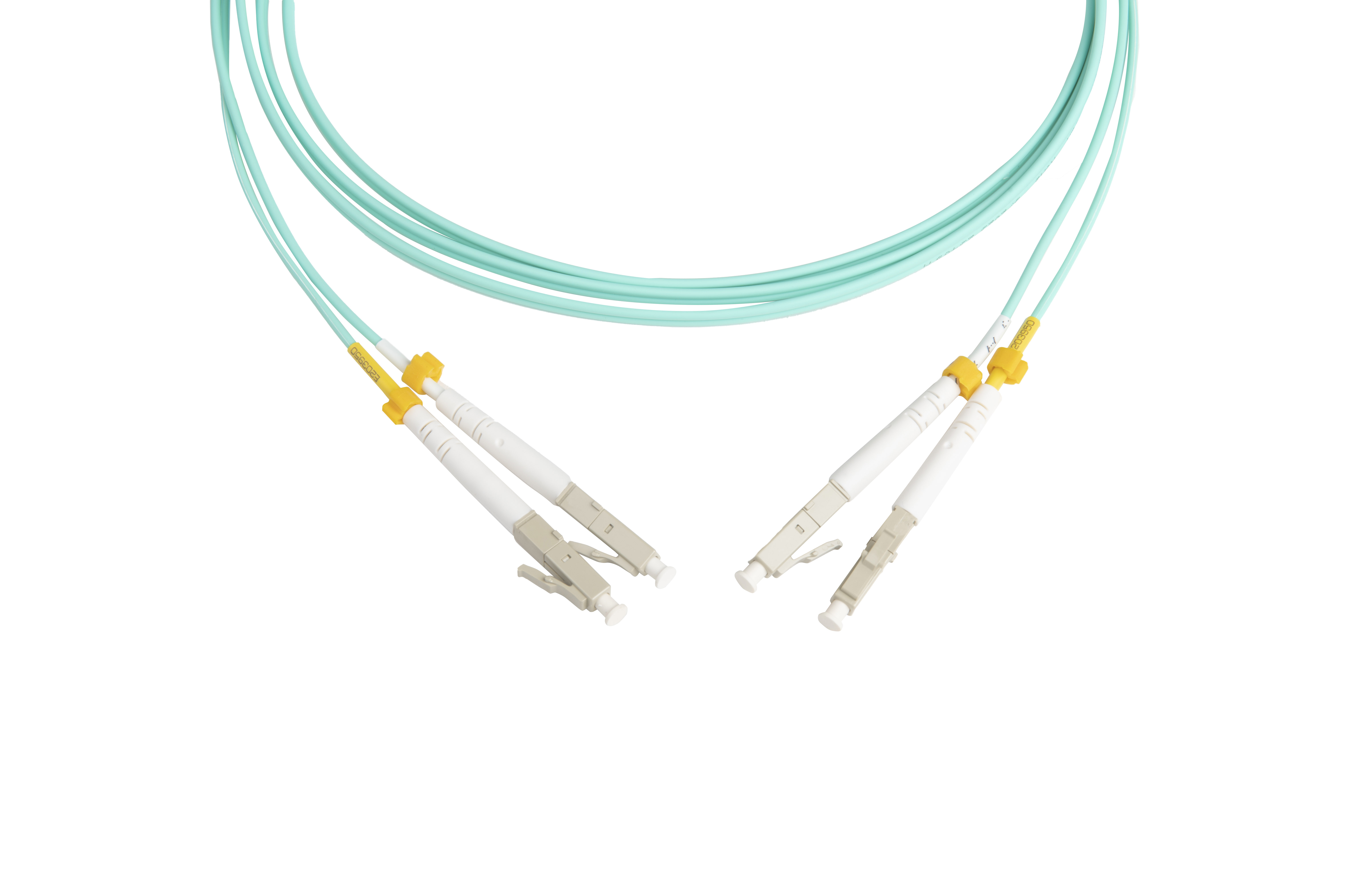 Hyperline FC-D2-503-LC/UR-LC/UR-H-2M-LSZH-AQ Патч-корд волоконно-оптический (шнур) MM 50/125 (OM3), LC-LC, UPC, duplex, 2.0 мм, до 100G, LSZH, 2 м (замена FC-D2-503-LC/PR-LC/PR-H-2M-LSZH-AQ) — фото
