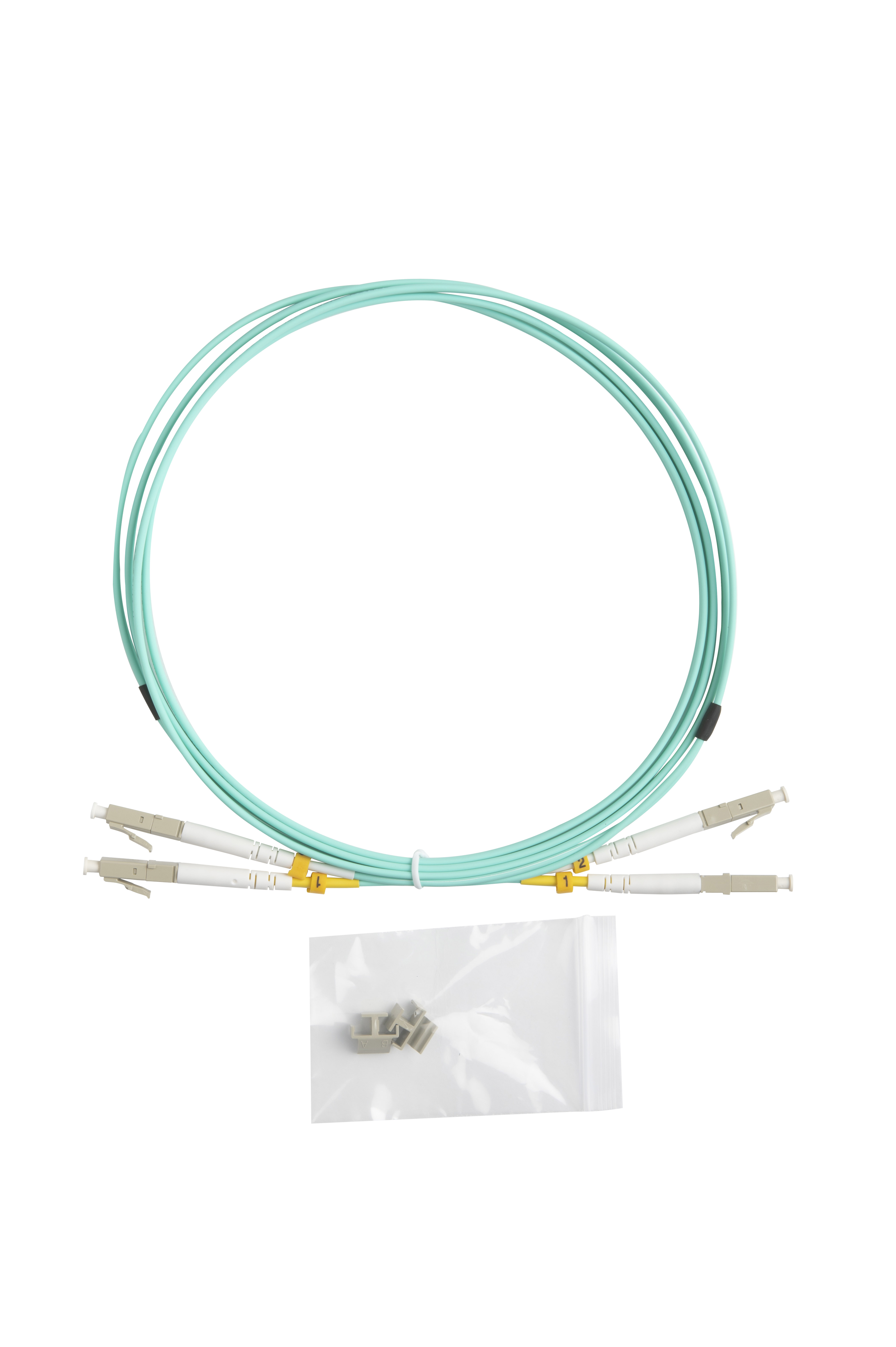 Hyperline FC-D2-503-LC/UR-LC/UR-H-2M-LSZH-AQ Патч-корд волоконно-оптический (шнур) MM 50/125 (OM3), LC-LC, UPC, duplex, 2.0 мм, до 100G, LSZH, 2 м (замена FC-D2-503-LC/PR-LC/PR-H-2M-LSZH-AQ) — фото