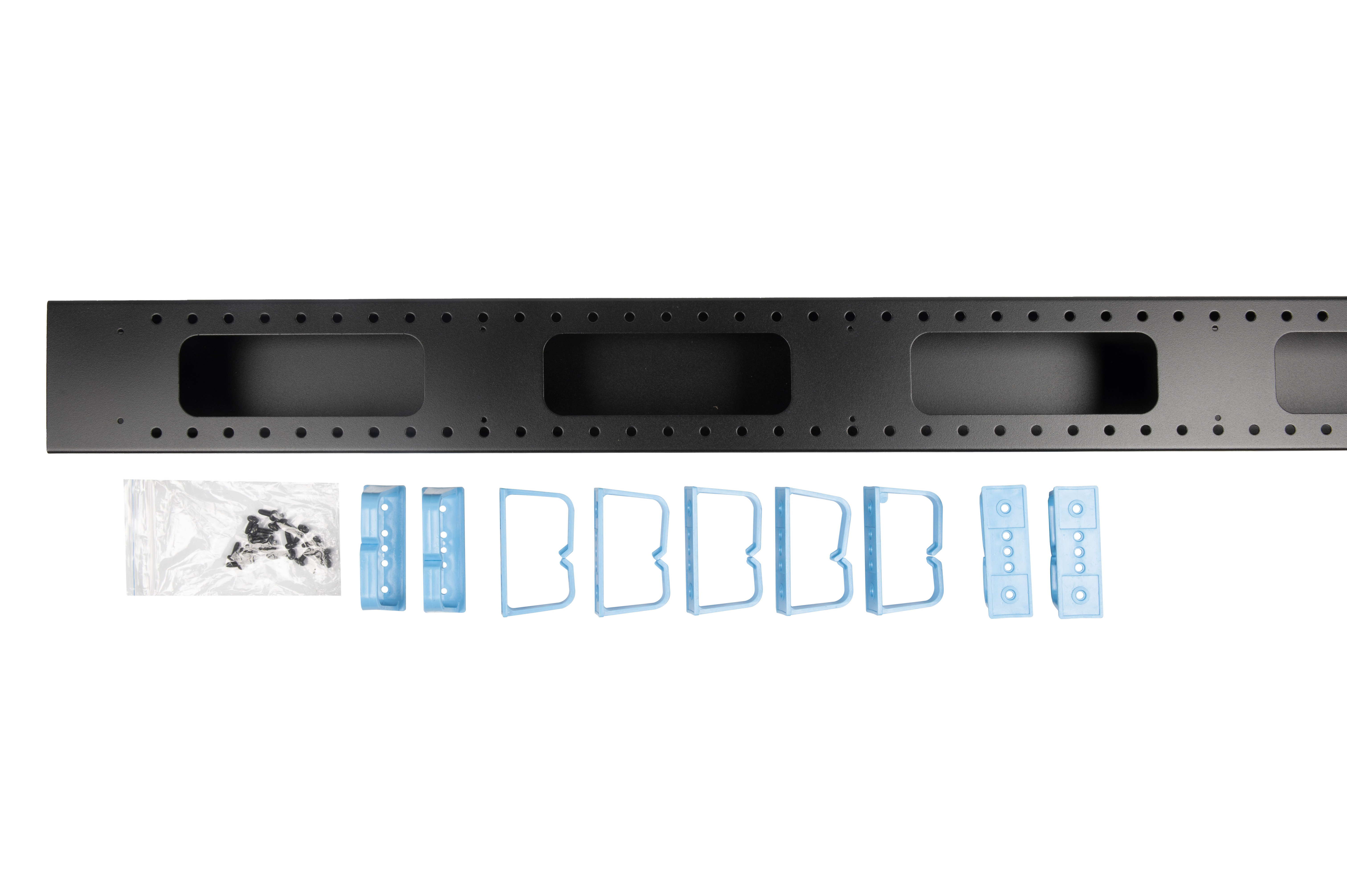Hyperline CMV-42U-ML Металлический вертикальный кабельный организатор с крышкой 42U, для шкафов TTB, TTR шириной 800 мм, черный (RAL 9004) (1 шт.) — фото