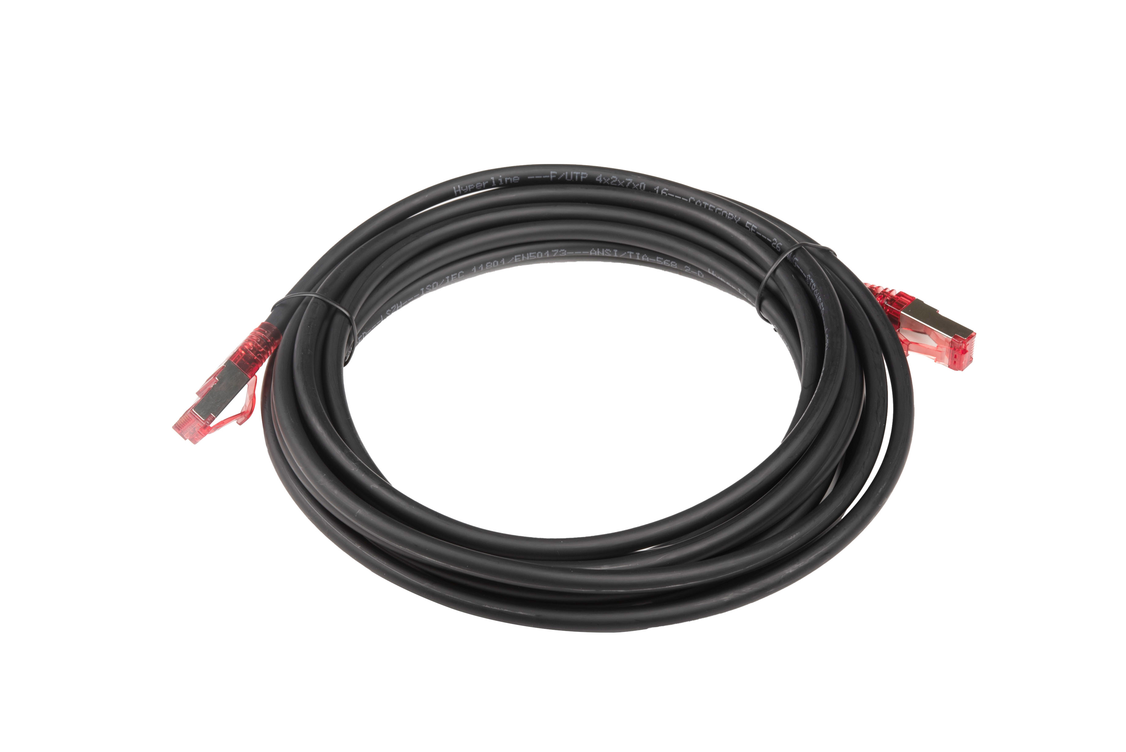 Hyperline PC-LPM-STP-RJ45-RJ45-C5e-5M-LSZH-BK Патч-корд F/UTP, экранированный, Cat.5е (100% Fluke Component Tested), LSZH, 5 м, черный — фото