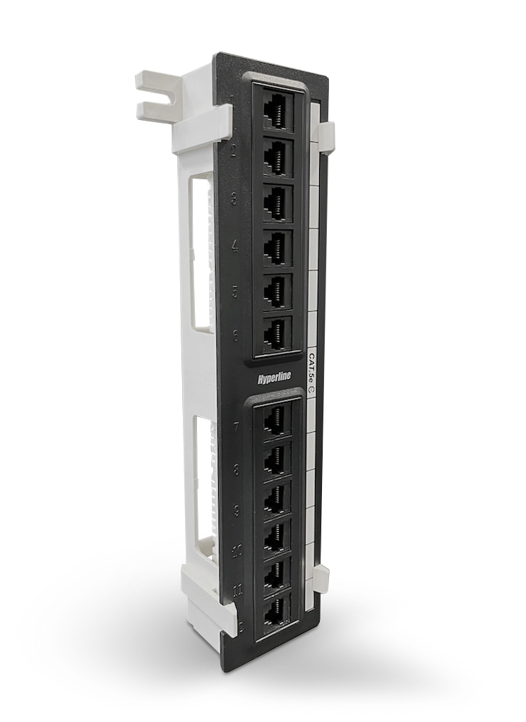 Hyperline PPW-12-8P8C-C5e Патч-панель настенная, 12 портов RJ-45(8P8C), категория 5е, с подставкой — фото