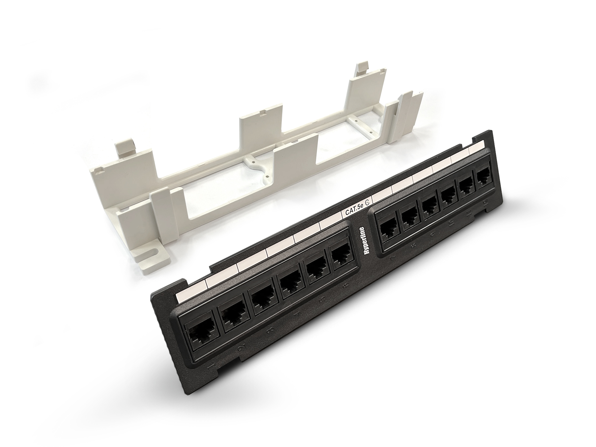 Hyperline PPW-12-8P8C-C5e Патч-панель настенная, 12 портов RJ-45(8P8C), категория 5е, с подставкой — фото