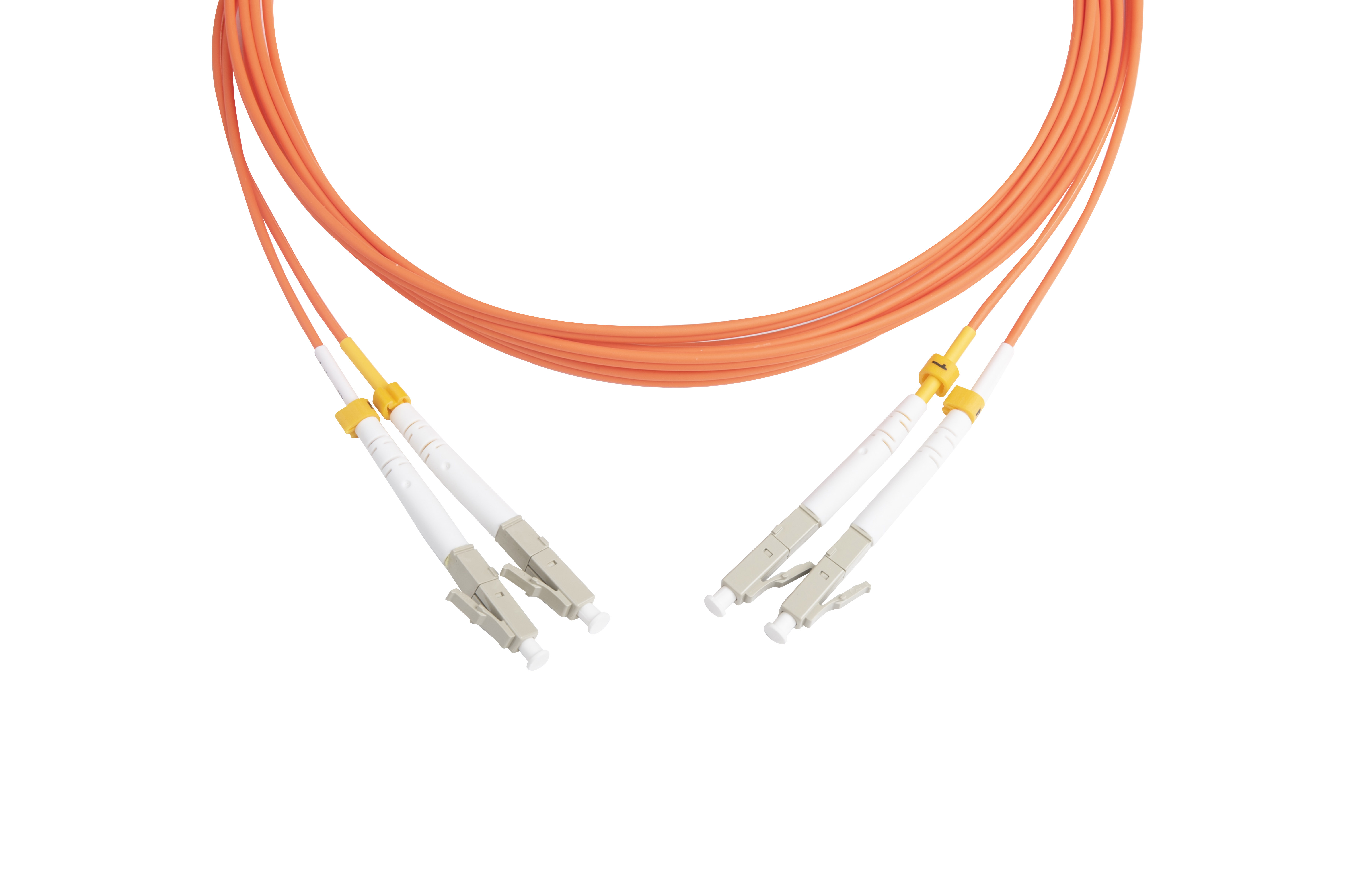 Hyperline FC-D2-50-LC/UR-LC/UR-H-3M-LSZH-OR Патч-корд волоконно-оптический (шнур) MM 50/125 (OM2), LC-LC, UPC, duplex, 2.0 мм, LSZH, 3 м (замена FC-D2-50-LC/PR-LC/PR-H-3M-LSZH-OR) — фото