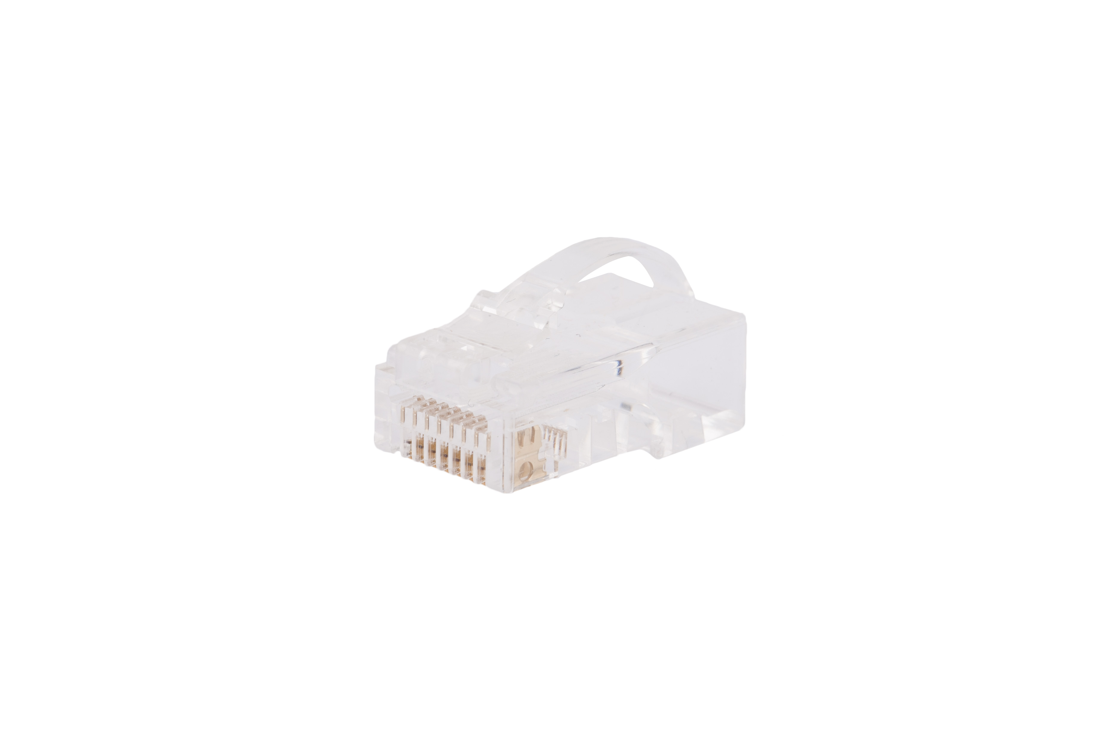 Hyperline PLEZ-8P8C-UA-C5-100 Разъем легкой оконцовки RJ-45 (8P8C) под витую пару, язычок Arch, категория 5e (50 µ"/ 50 микродюймов), универсальный (для одножильного и многожильного кабеля) (100 шт.) — фото
