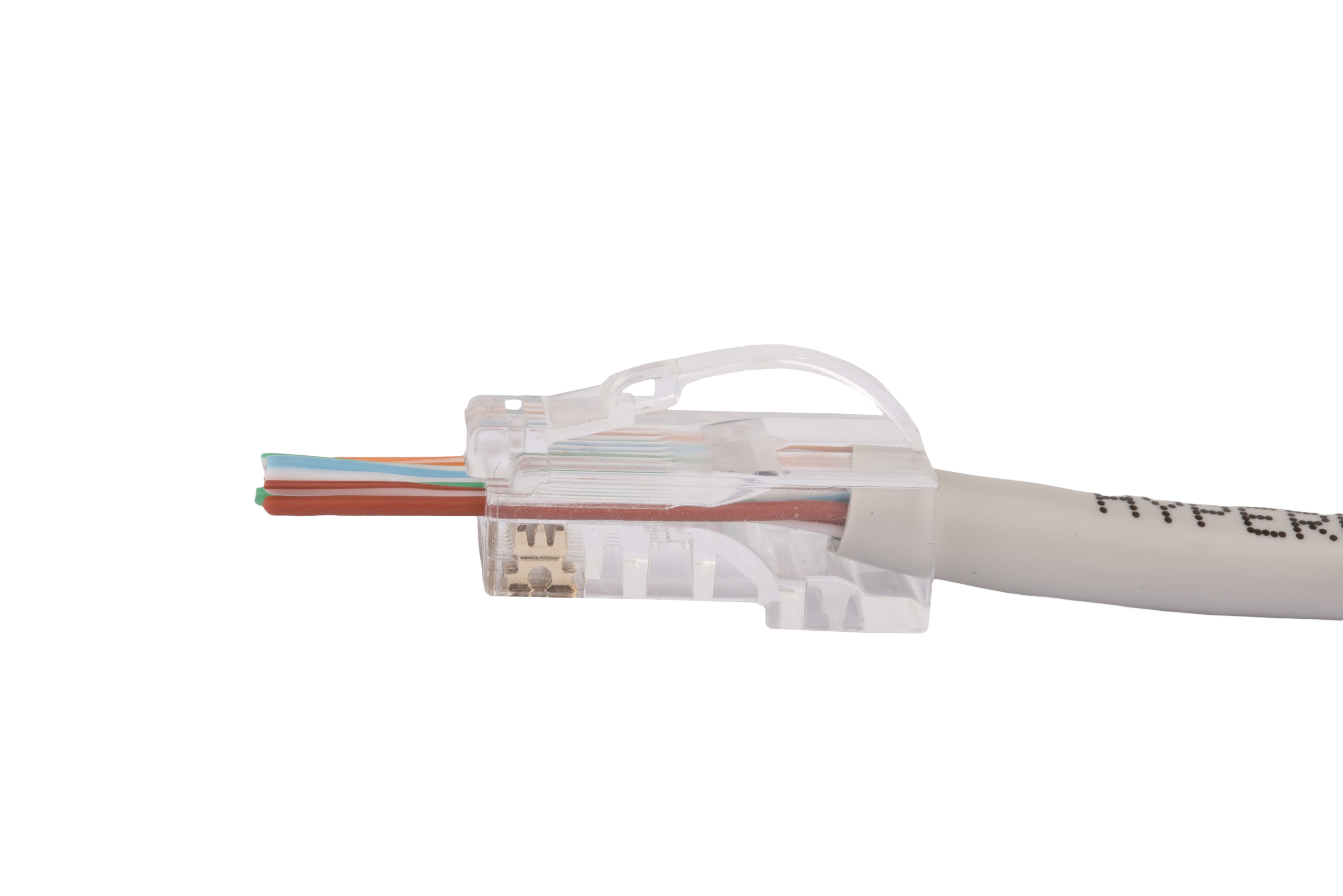 Hyperline PLEZ-8P8C-UA-C5-100 Разъем легкой оконцовки RJ-45 (8P8C) под витую пару, язычок Arch, категория 5e (50 µ"/ 50 микродюймов), универсальный (для одножильного и многожильного кабеля) (100 шт.) — фото