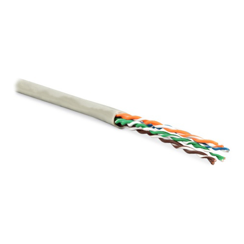 Hyperline UUTP4-C5E-P24-IN-PVC-GY-305 (305 м) Кабель витая пара, неэкранированный U/UTP, категория 5e, 4 пары 24 AWG, 4х2х0,60 мм, многопроволочные жилы, PVC, нг(А)-LS, внутренний -20°C – +75°C, серый — фото