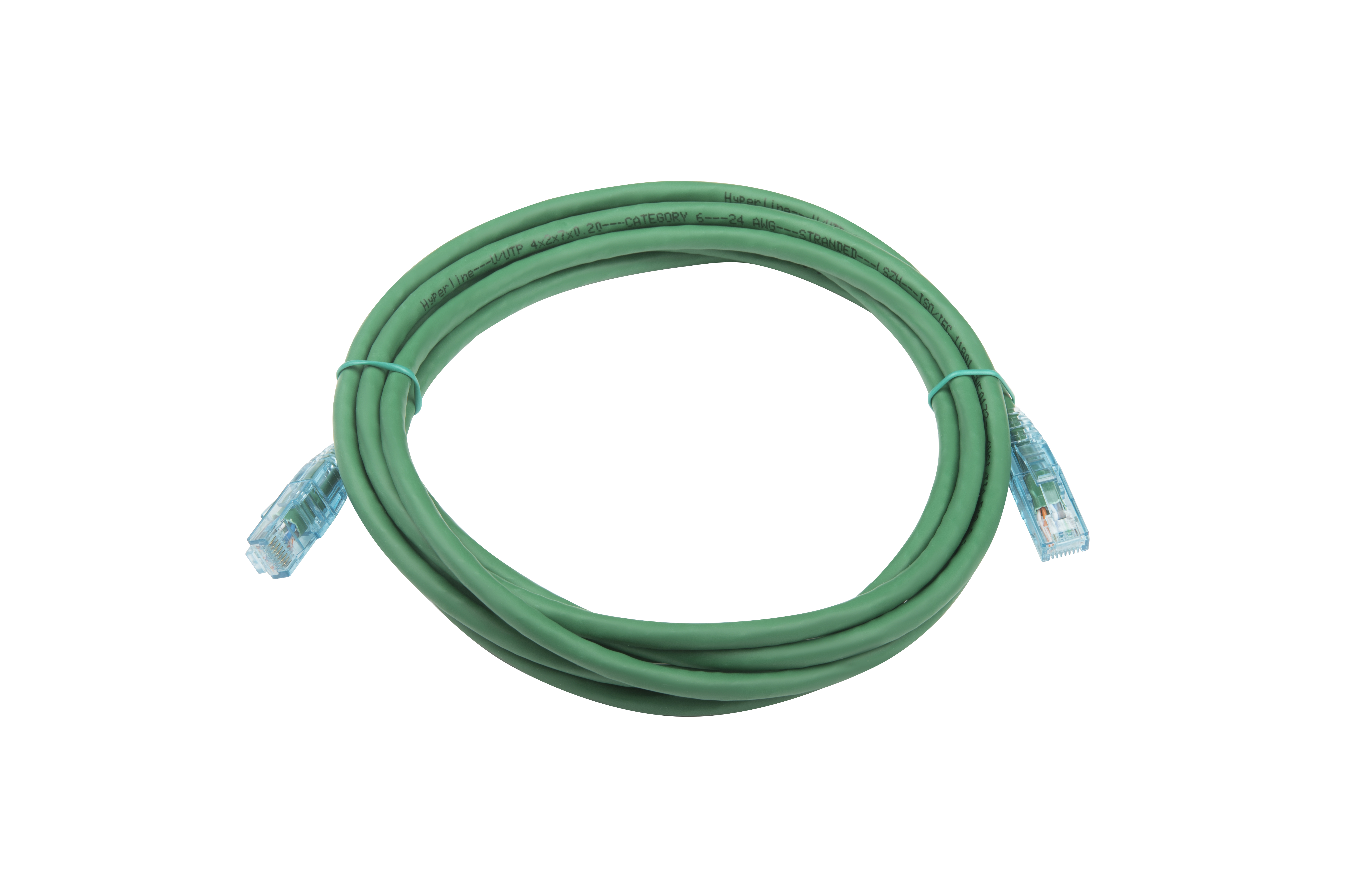 Hyperline PC-LPM-UTP-RJ45-RJ45-C6-3M-LSZH-GN Патч-корд RJ-45/RJ-45, неэкранированный U/UTP, категория 6 (100% Fluke Component Tested), 24AWG, LSZH, 3 м, зеленый