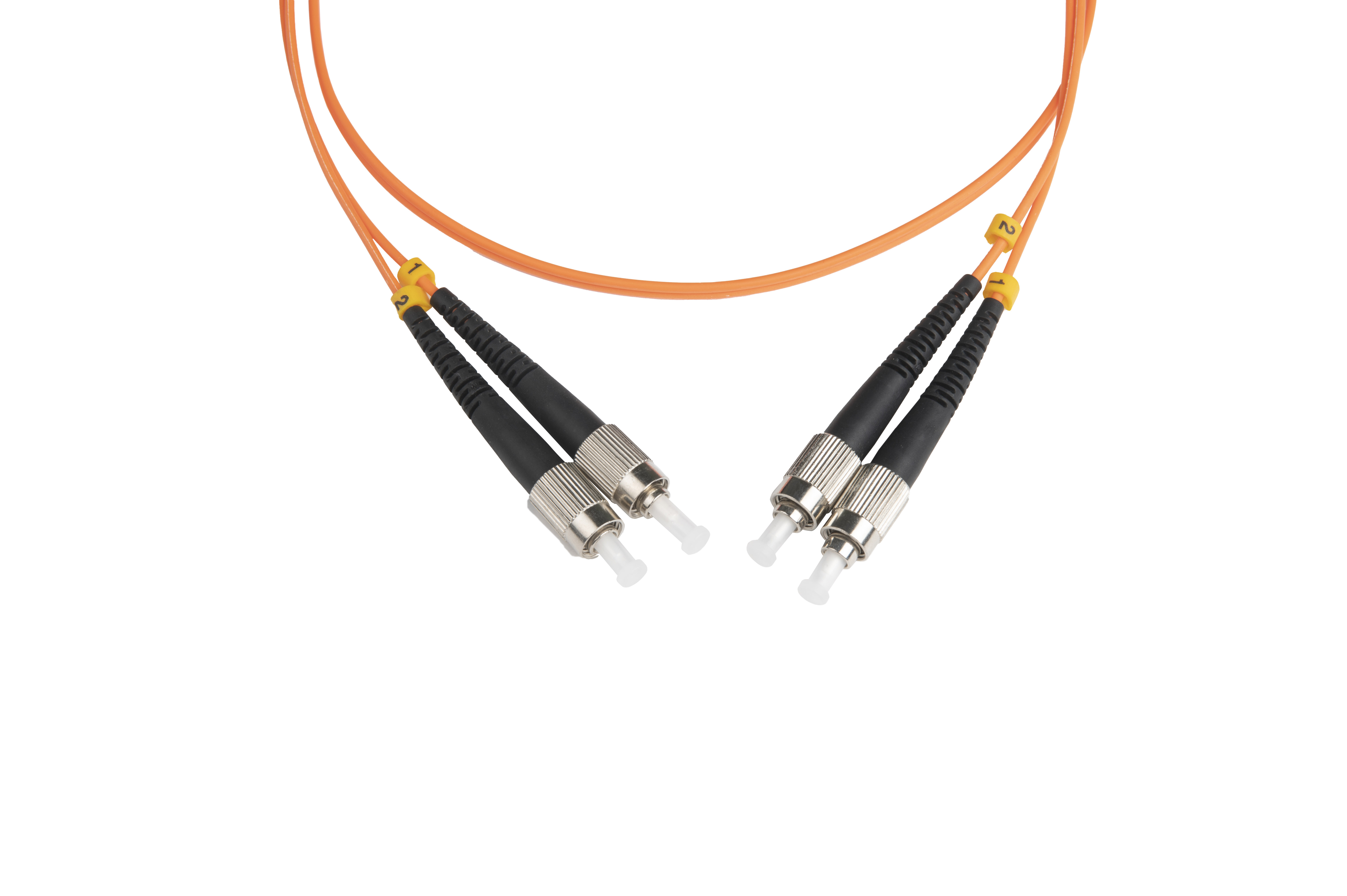 Hyperline FC-D2-50-FC/UR-FC/UR-H-1M-LSZH-OR Патч-корд волоконно-оптический (шнур) MM 50/125 (OM2), FC-FC, UPC, duplex, 2.0 мм, LSZH, 1 м (замена FC-D2-50-FC/PR-FC/PR-H-1M-LSZH-OR) — фото