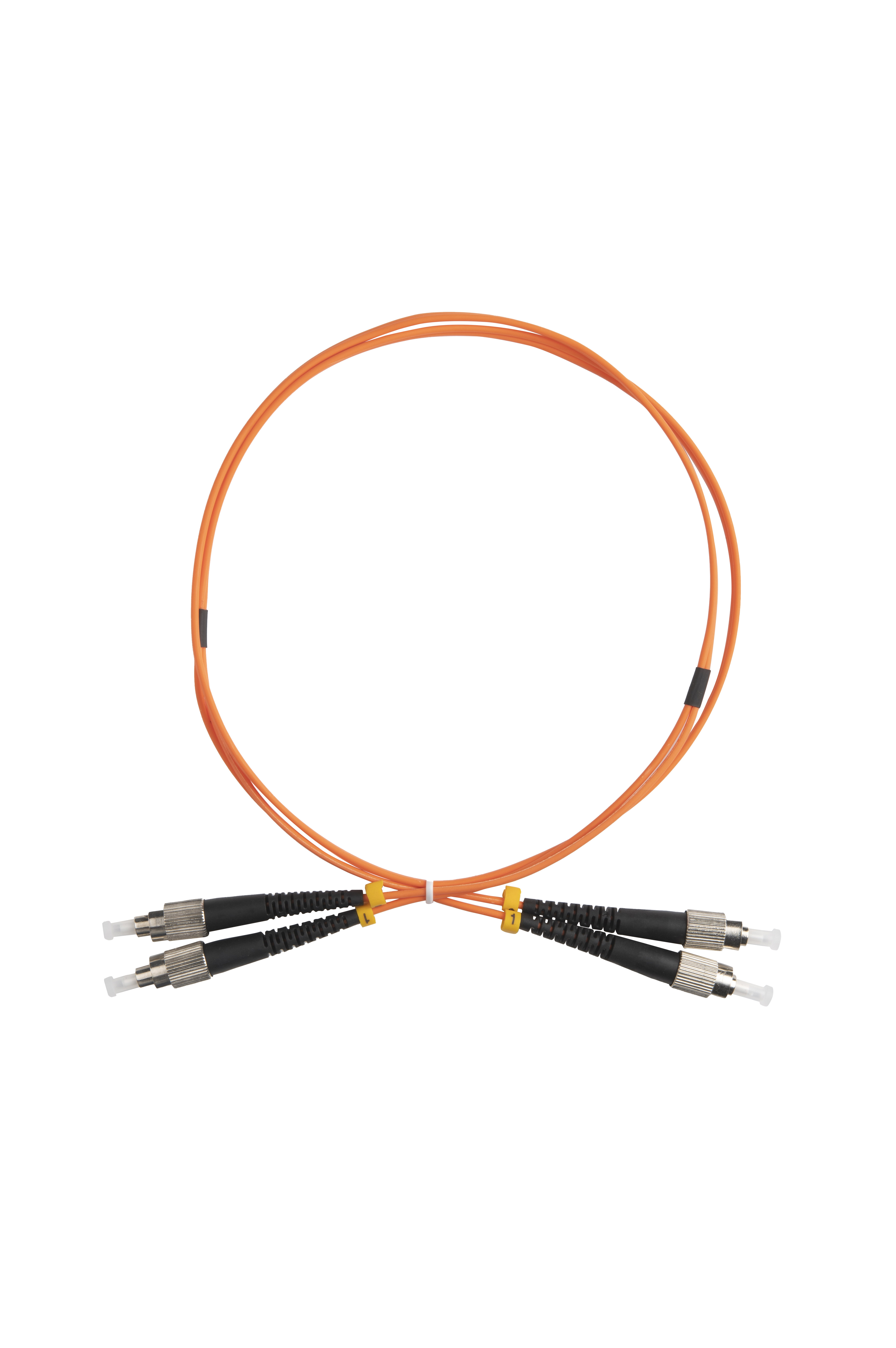 Hyperline FC-D2-50-FC/UR-FC/UR-H-1M-LSZH-OR Патч-корд волоконно-оптический (шнур) MM 50/125 (OM2), FC-FC, UPC, duplex, 2.0 мм, LSZH, 1 м (замена FC-D2-50-FC/PR-FC/PR-H-1M-LSZH-OR) — фото