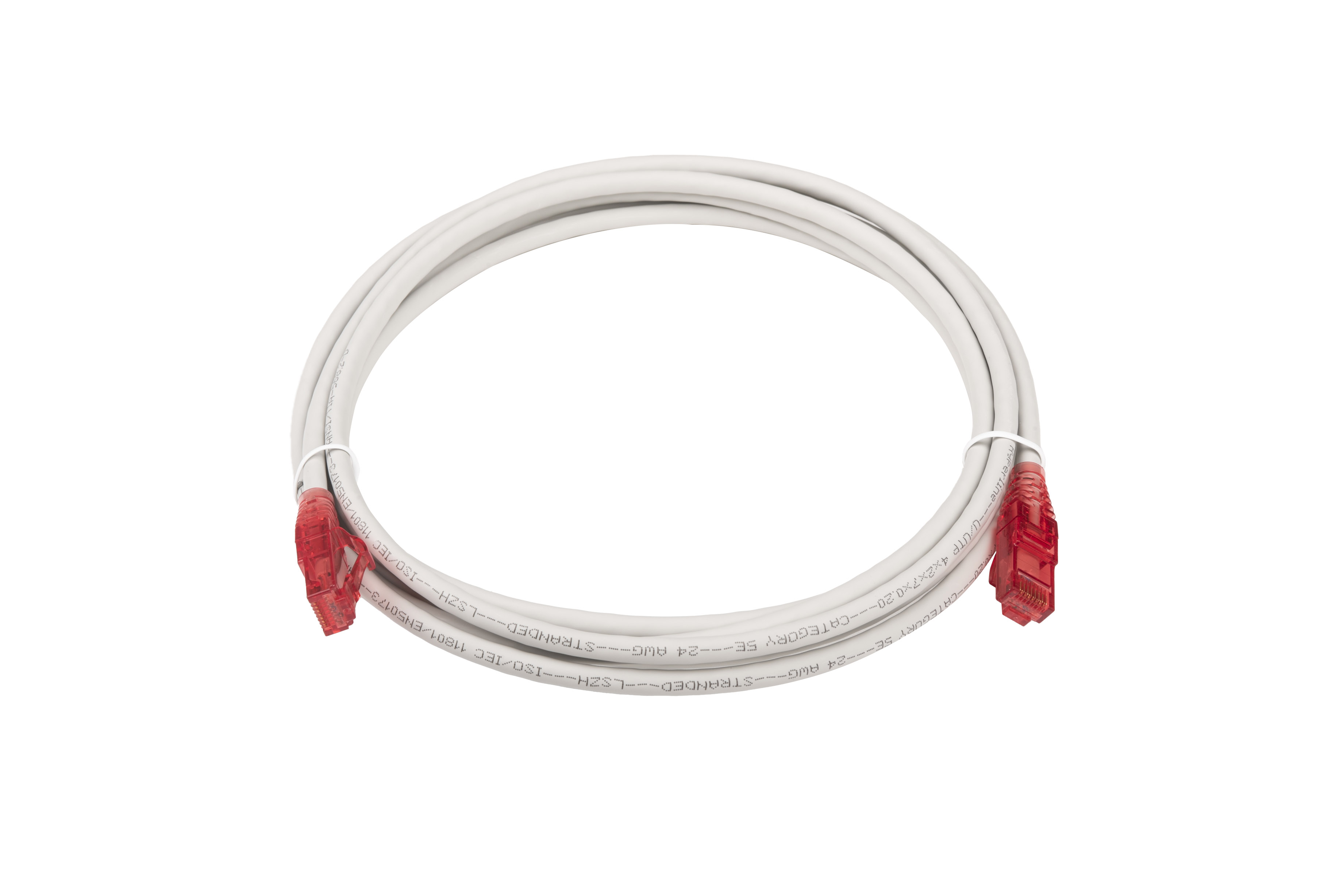 Hyperline PC-LPM-UTP-RJ45-RJ45-C5e-3M-LSZH-GY Патч-корд RJ-45/RJ-45, неэкранированный U/UTP, категория 5e (100% Fluke Component Tested), 24AWG, LSZH, 3 м, серый — фото