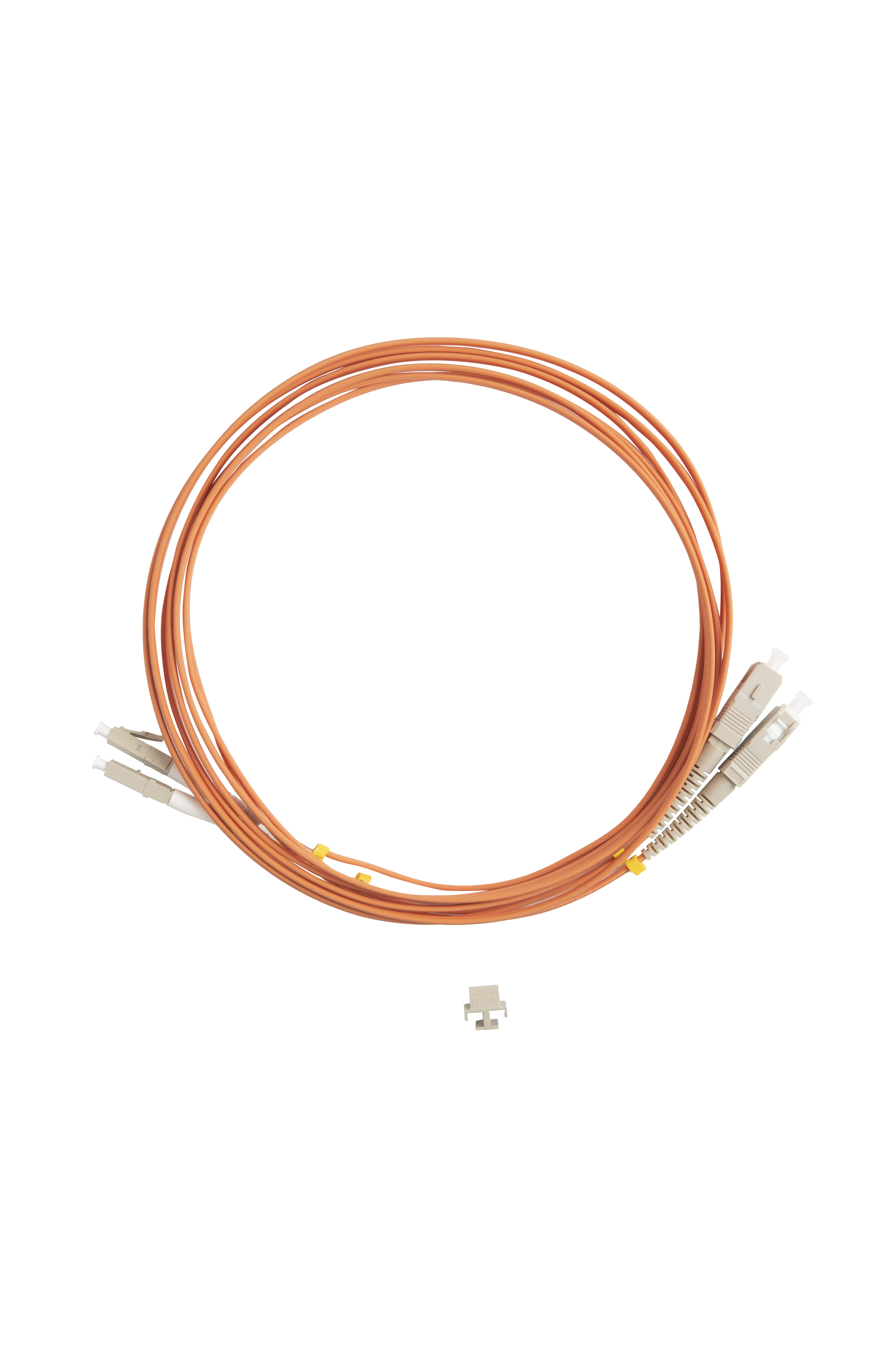 Hyperline FC-D2-50-LC/UR-SC/UR-H-3M-LSZH-OR Патч-корд волоконно-оптический (шнур) MM 50/125 (OM2), LC-SC, UPC, duplex, 2.0 мм, LSZH, 3 м (замена FC-D2-50-LC/PR-SC/PR-H-3M-LSZH-OR) — фото