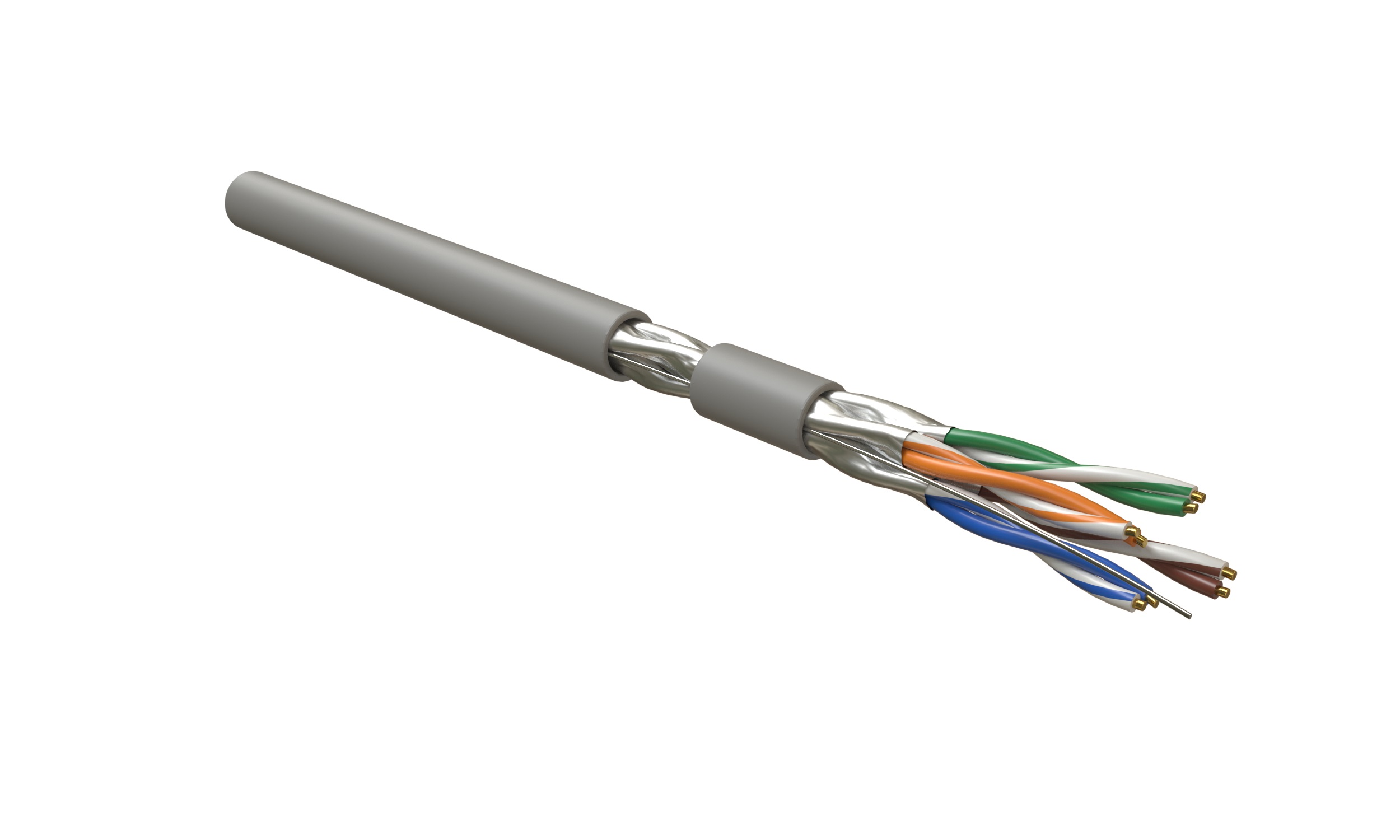 Hyperline UFTP4R-C6A-S23-IN-LSLTX-GY-305 (305 м) Кабель витая пара, экранированный U/FTP, без общего экрана, каждая пара в фольге, категория 6A, 4 пары 23 AWG, 4х2х0,58 мм, однопров.жилы, нг(А)-LSLTx, внутр.-20°C – +60°C, серый, системная гарантия 25 лет