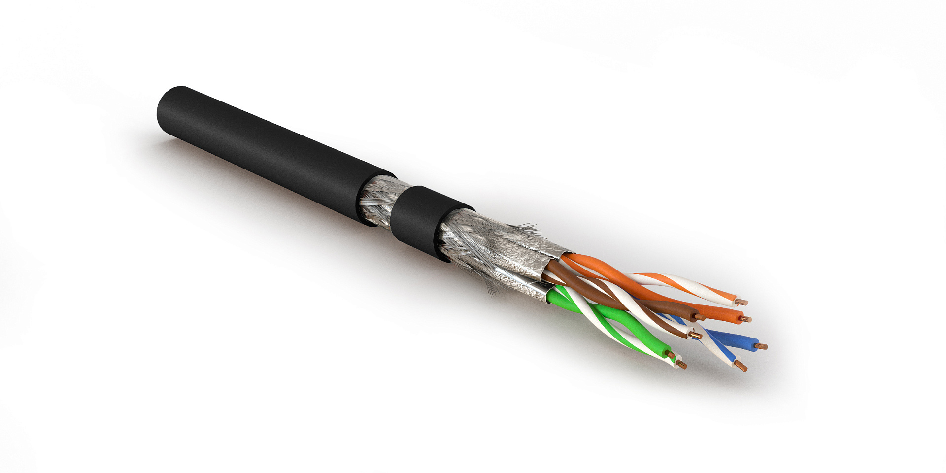 Hyperline SFTP4-C8.1-S23-IN-LSZH-BK-305 (305 м) Кабель витая пара, экранированный S/FTP, общий экран оплетка, каждая пара в фольге, категория 8.1 (Класс I, 2000MHz), 4 пары 23 AWG, 4х2х0,60 мм, однопров.жилы, LSZH, нг(А)-HF, внутр.-40°C – +75°C, черный — фото