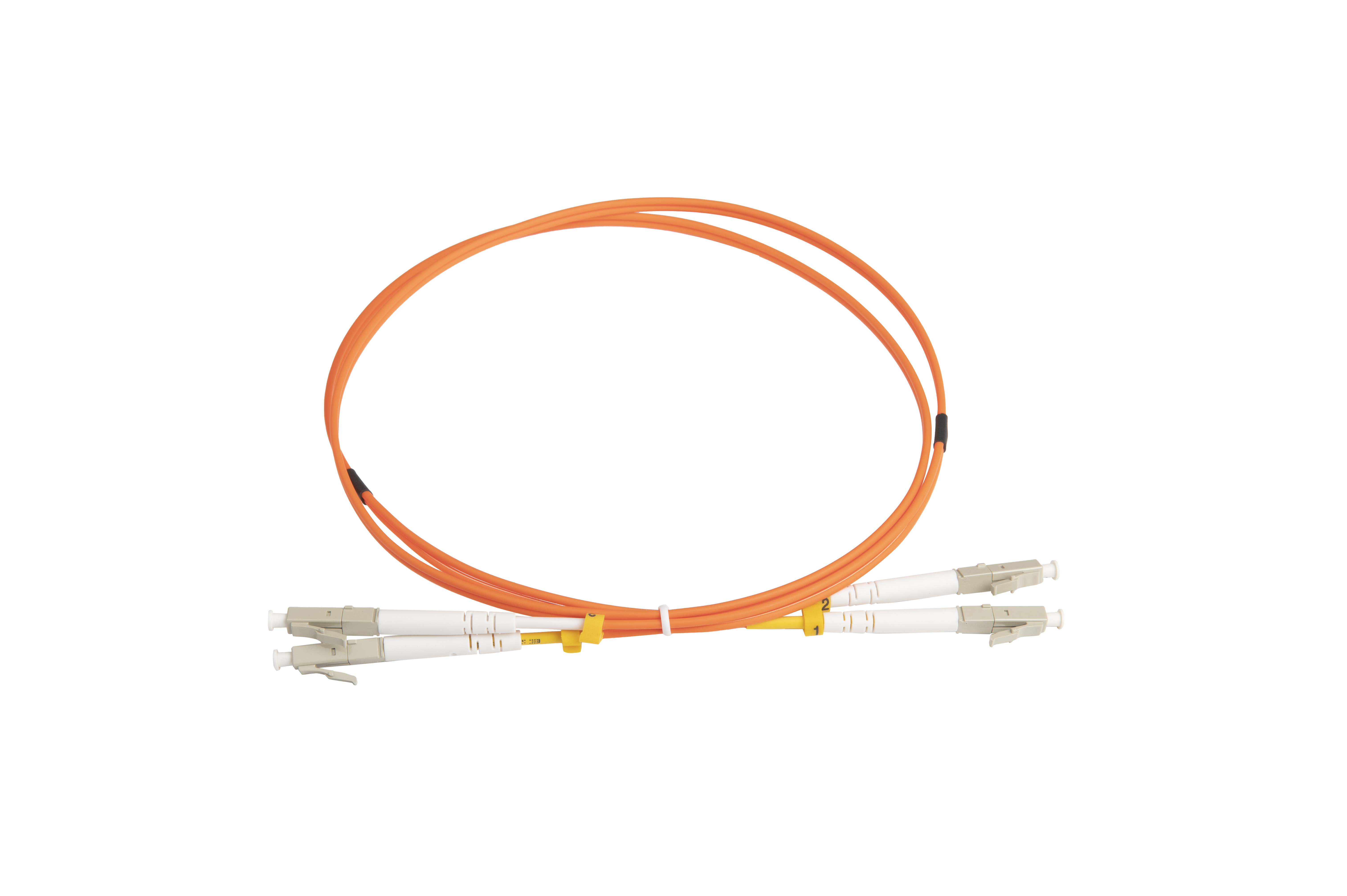 Hyperline FC-D2-50-LC/UR-LC/UR-H-1M-LSZH-OR Патч-корд волоконно-оптический (шнур) MM 50/125 (OM2), LC-LC, UPC, duplex, 2.0 мм, LSZH, 1 м (замена FC-D2-50-LC/PR-LC/PR-H-1M-LSZH-OR)