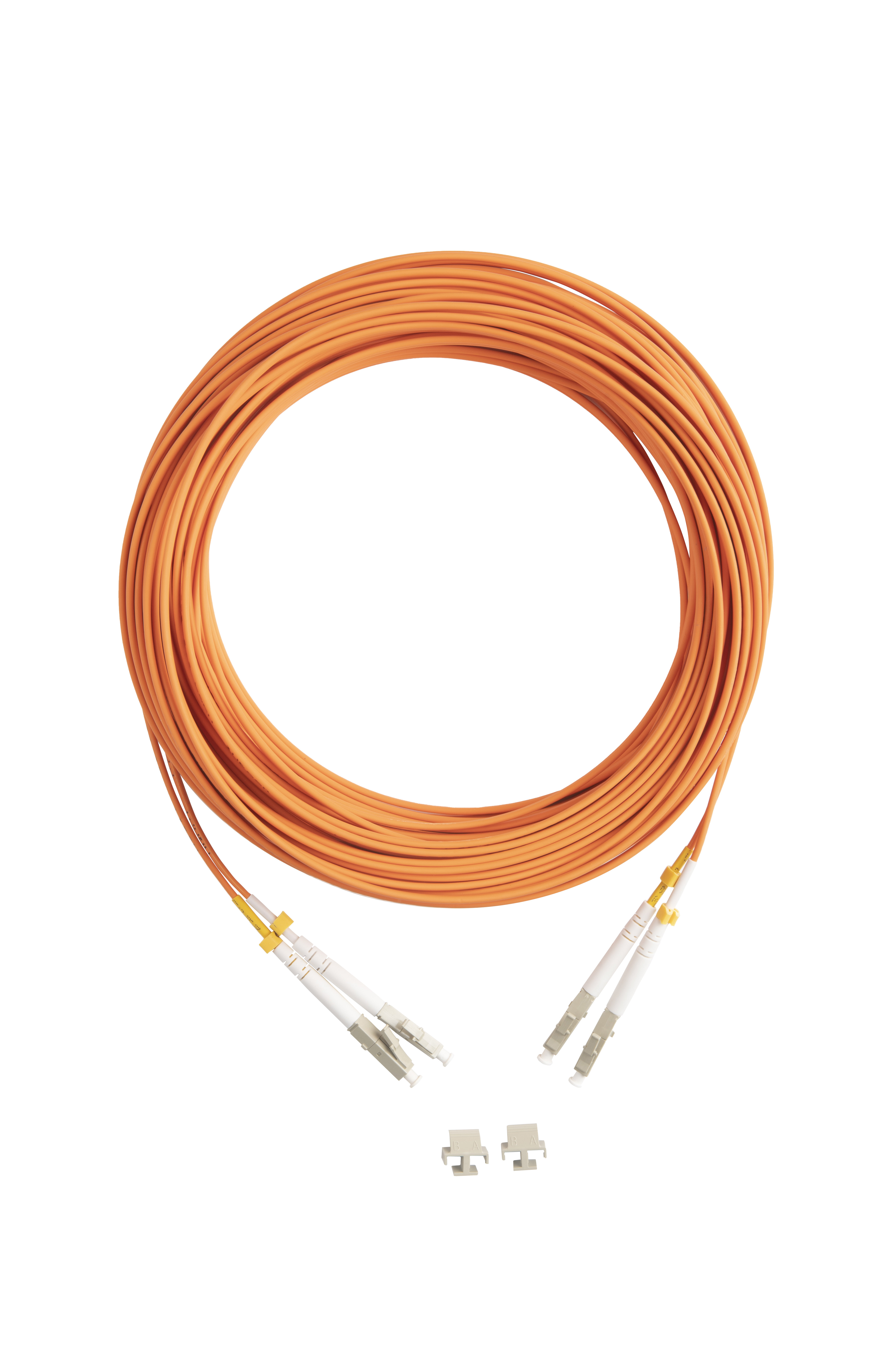 Hyperline FC-D2-50-LC/UR-LC/UR-H-20M-LSZH-OR Патч-корд волоконно-оптический (шнур) MM 50/125 (OM2), LC-LC, UPC, duplex, 2.0 мм, LSZH, 20 м (замена FC-D2-50-LC/PR-LC/PR-H-20M-LSZH-OR) — фото