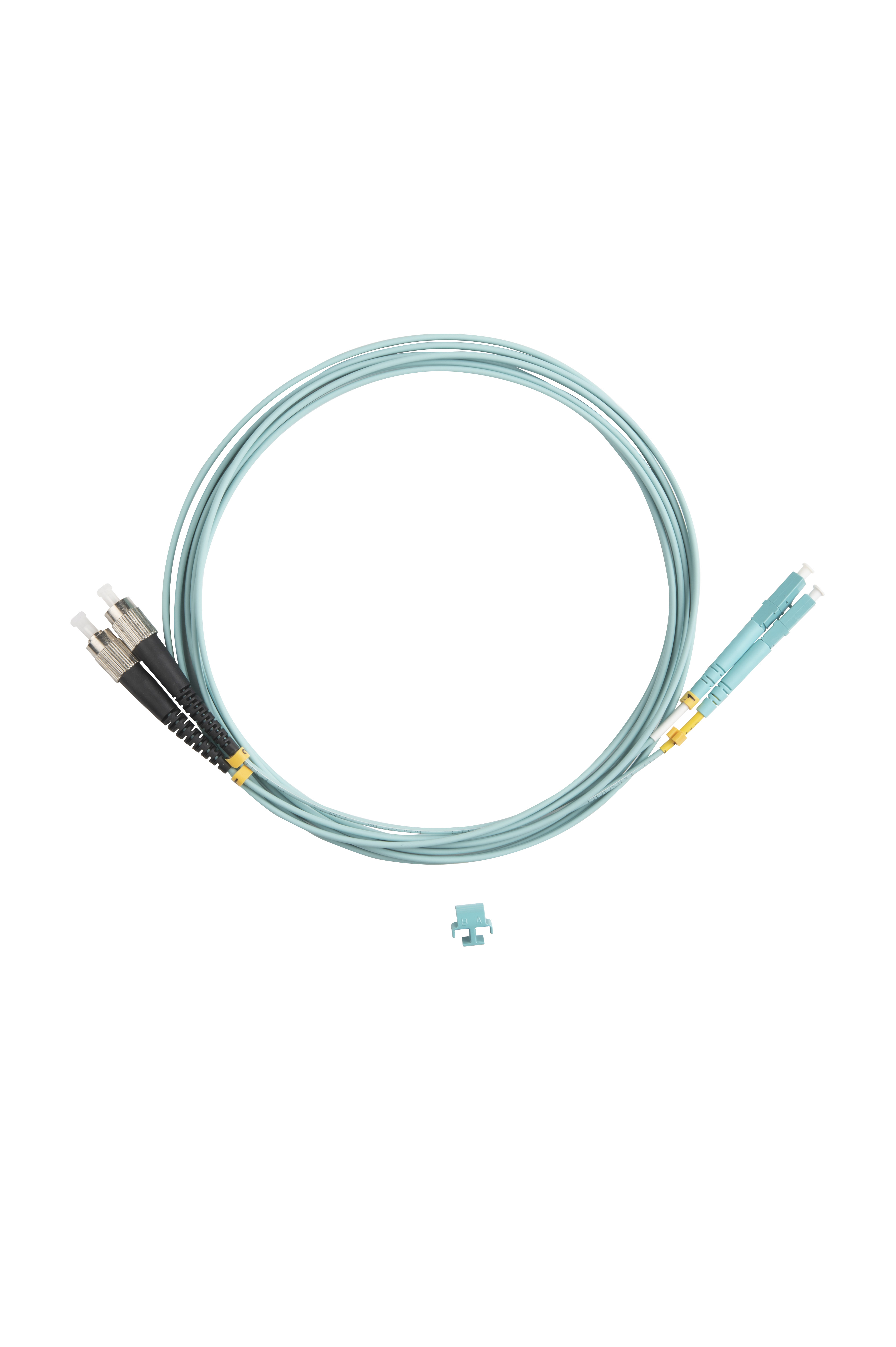 Hyperline FC-D2-503-FC/UR-LC/UR-H-3M-LSZH-AQ Патч-корд волоконно-оптический (шнур) MM 50/125 (OM3), FC-LC, UPC, duplex, 2.0 мм, до 100G, LSZH, 3 м (замена FC-D2-503-FC/PR-LC/PR-H-3M-LSZH-AQ) — фото