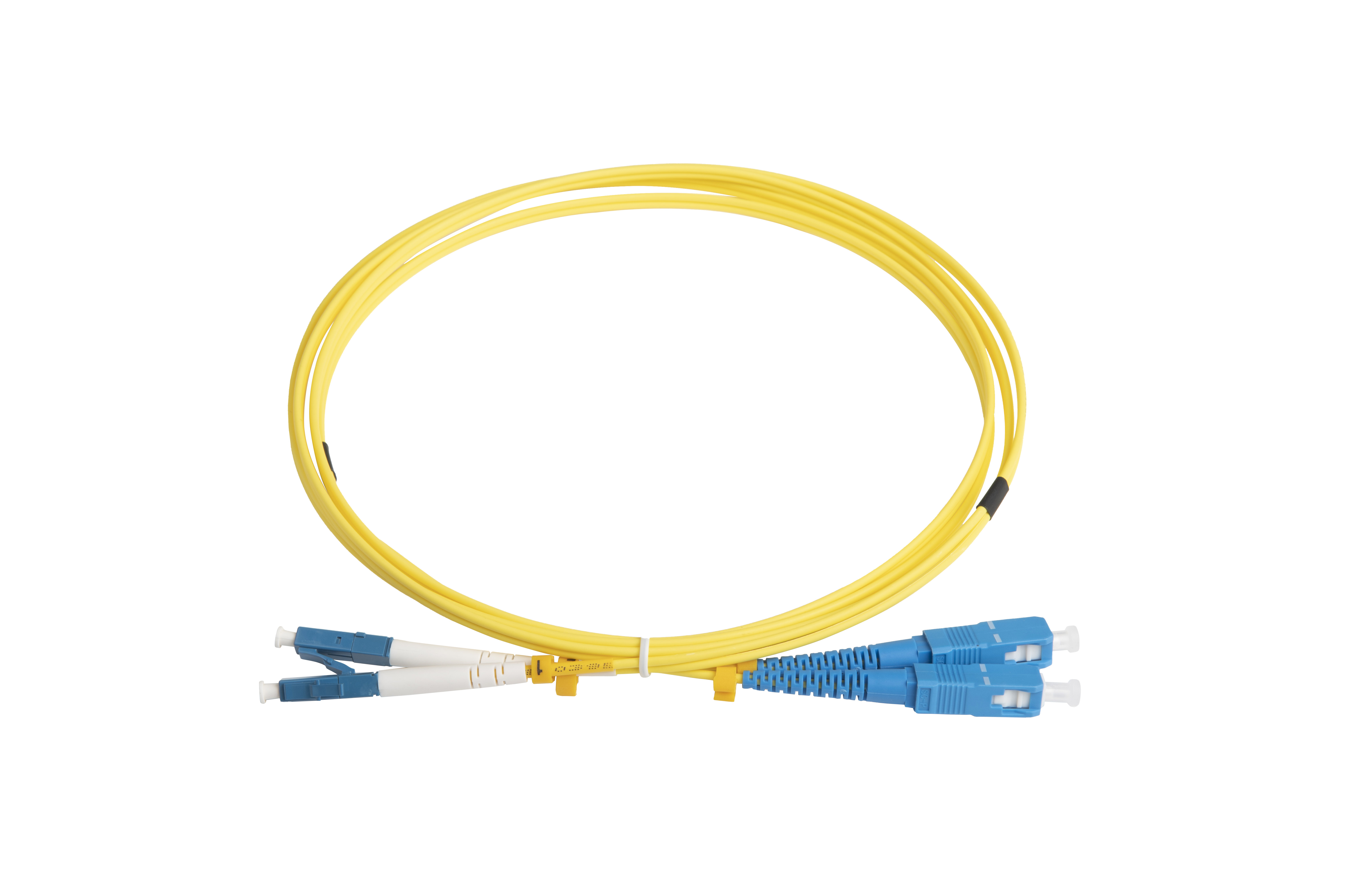 Hyperline FC-D2-9-LC/UR-SC/UR-H-2M-LSZH-YL Патч-корд волоконно-оптический (шнур) SM 9/125 (OS2), LC/UPC-SC/UPC, 2.0 мм, duplex, LSZH, 2 м