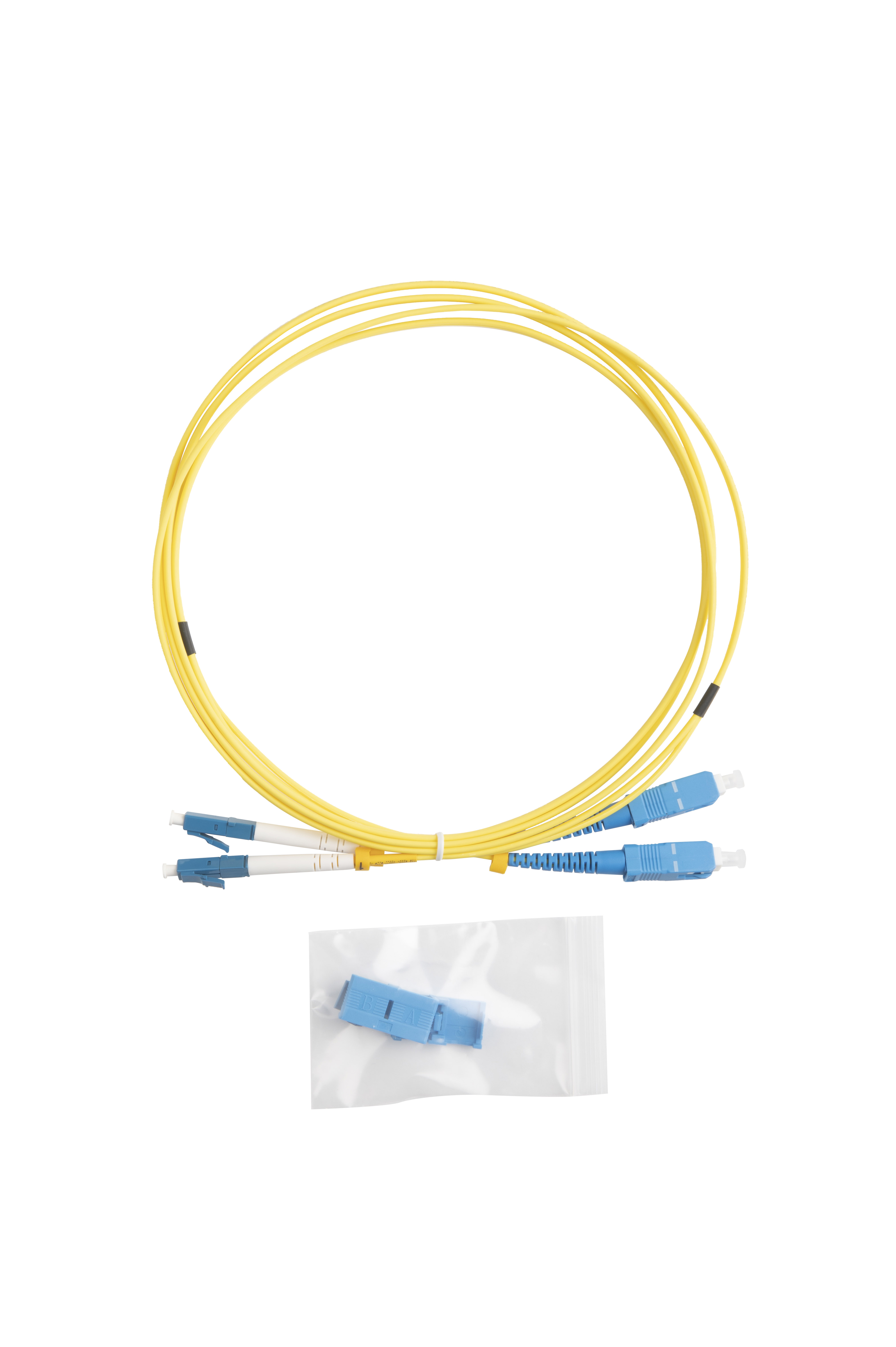 Hyperline FC-D2-9-LC/UR-SC/UR-H-2M-LSZH-YL Патч-корд волоконно-оптический (шнур) SM 9/125 (OS2), LC/UPC-SC/UPC, 2.0 мм, duplex, LSZH, 2 м — фото
