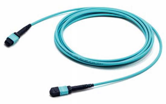 Hyperline FHD-MC3-504-MPOF12/PS-MPOF12/PS-B-2M-LSZH-AQ Патч-корд волоконно-оптический МРО (мама)-МРО (мама), тип B, 12 волокон, 50/125 (OM4), 40/100G, LSZH, 2 м