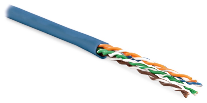 Hyperline UUTP4-C5E-P24-IN-LSZH-BL-305 (305 м) Кабель витая пара, неэкранированный U/UTP, категория 5e, 4 пары 24 AWG, 4х2х0,60 мм, многопроволочные жилы, LSZH, нг(А)-HF, внутренний -40°C – +75°C, синий — фото