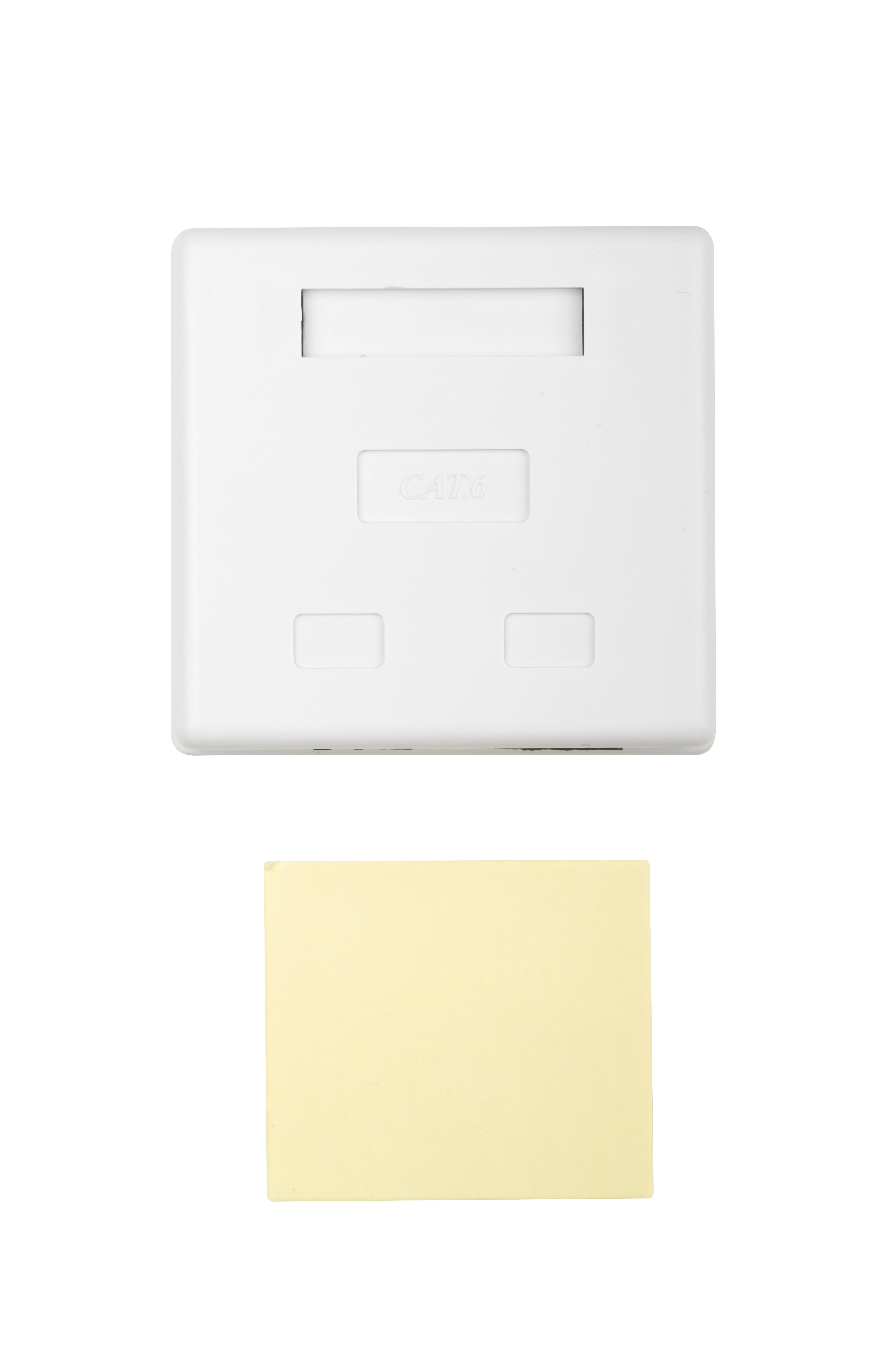 Hyperline SB1-2-8P8C-C6-WH Розетка компьютерная RJ-45(8P8C), категория 6, двойная, внешняя, Dual IDC — фото