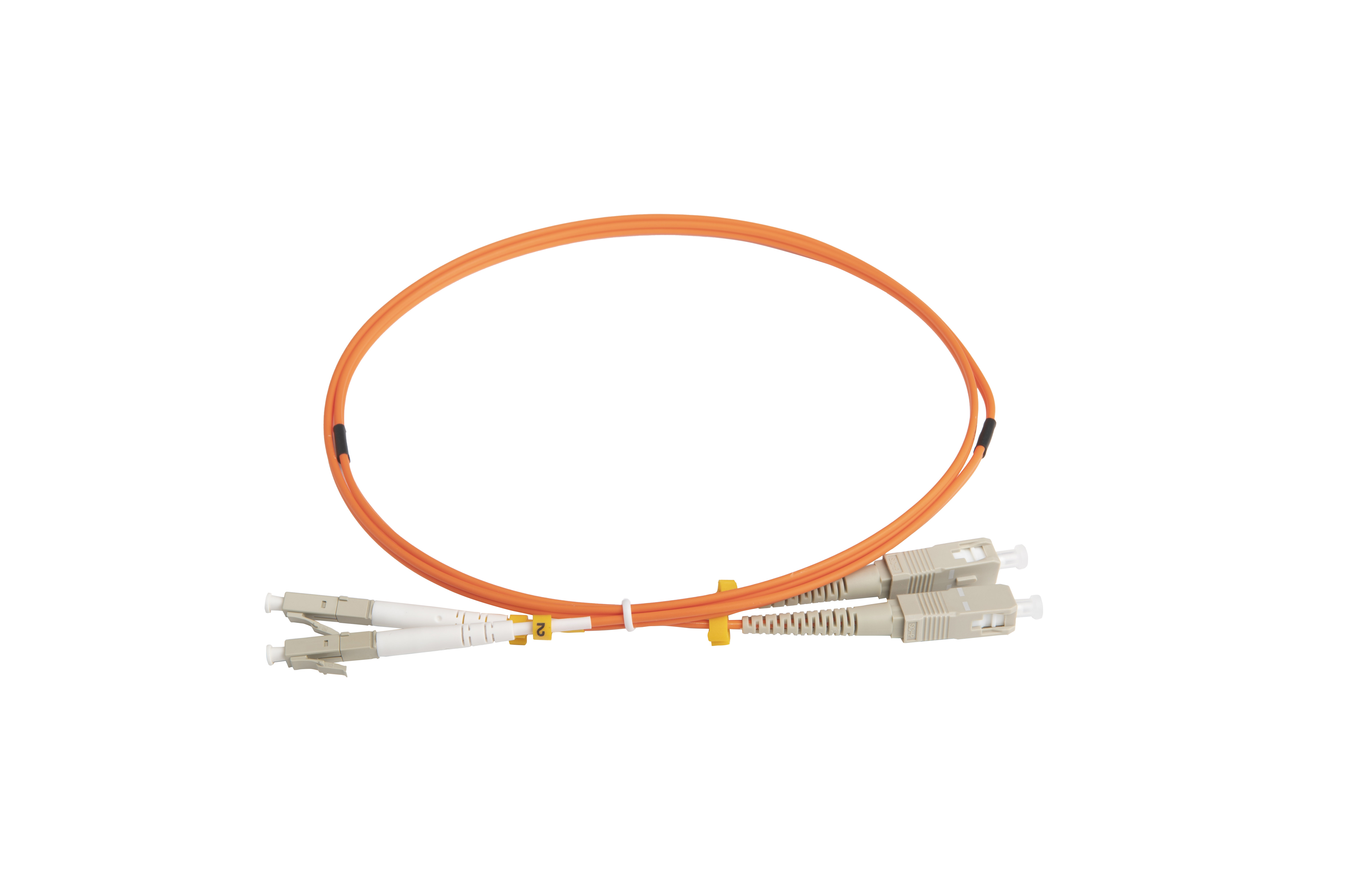 Hyperline FC-D2-50-LC/UR-SC/UR-H-1M-LSZH-OR Патч-корд волоконно-оптический (шнур) MM 50/125 (OM2), LC-SC, UPC, duplex, 2.0 мм, LSZH, 1 м (замена FC-D2-50-LC/PR-SC/PR-H-1M-LSZH-OR)