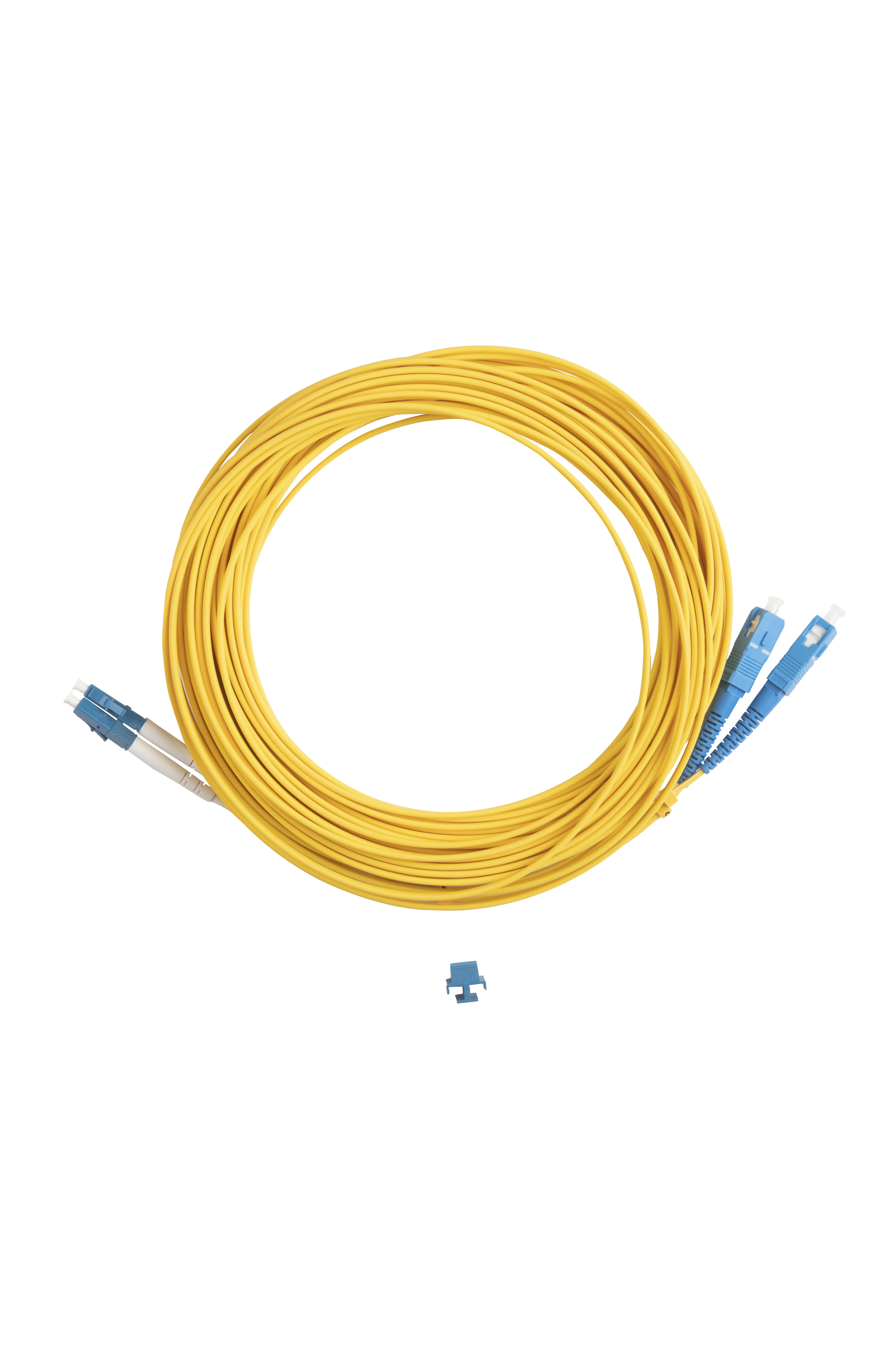 Hyperline FC-D2-9-LC/UR-SC/UR-H-15M-LSZH-YL Патч-корд волоконно-оптический (шнур) SM 9/125 (OS2), LC/UPC-SC/UPC, 2.0 мм, duplex, LSZH, 15 м — фото