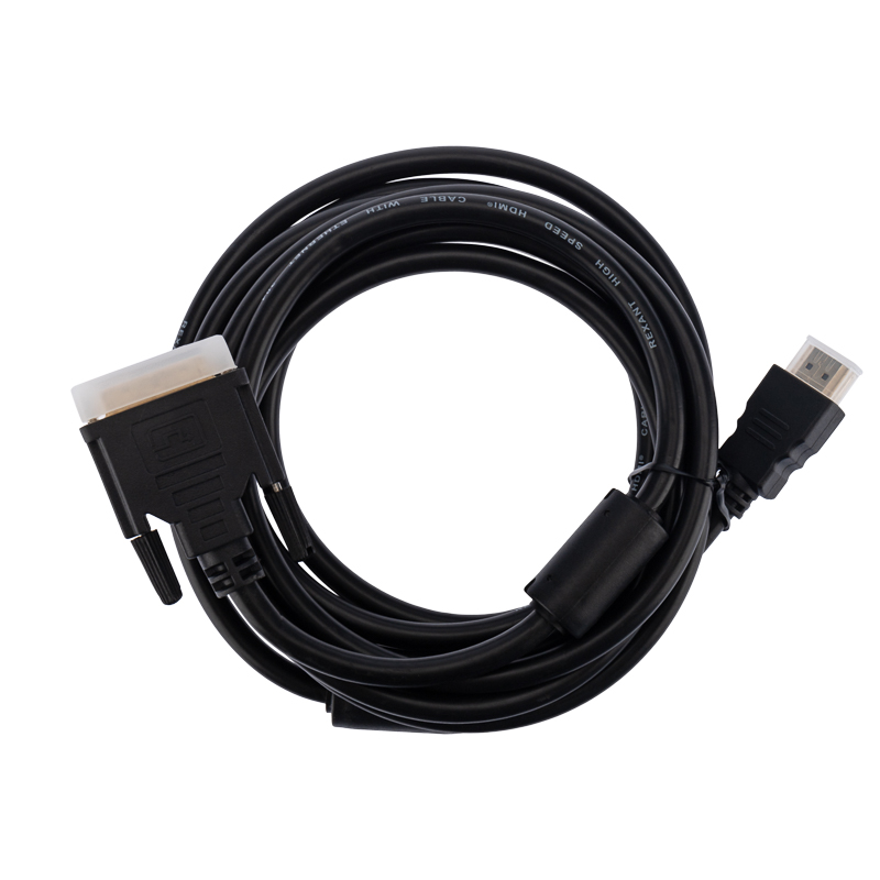 Шнур HDMI – DVI-D, 3м, позолоченный, с фильтрами REXANT — фото