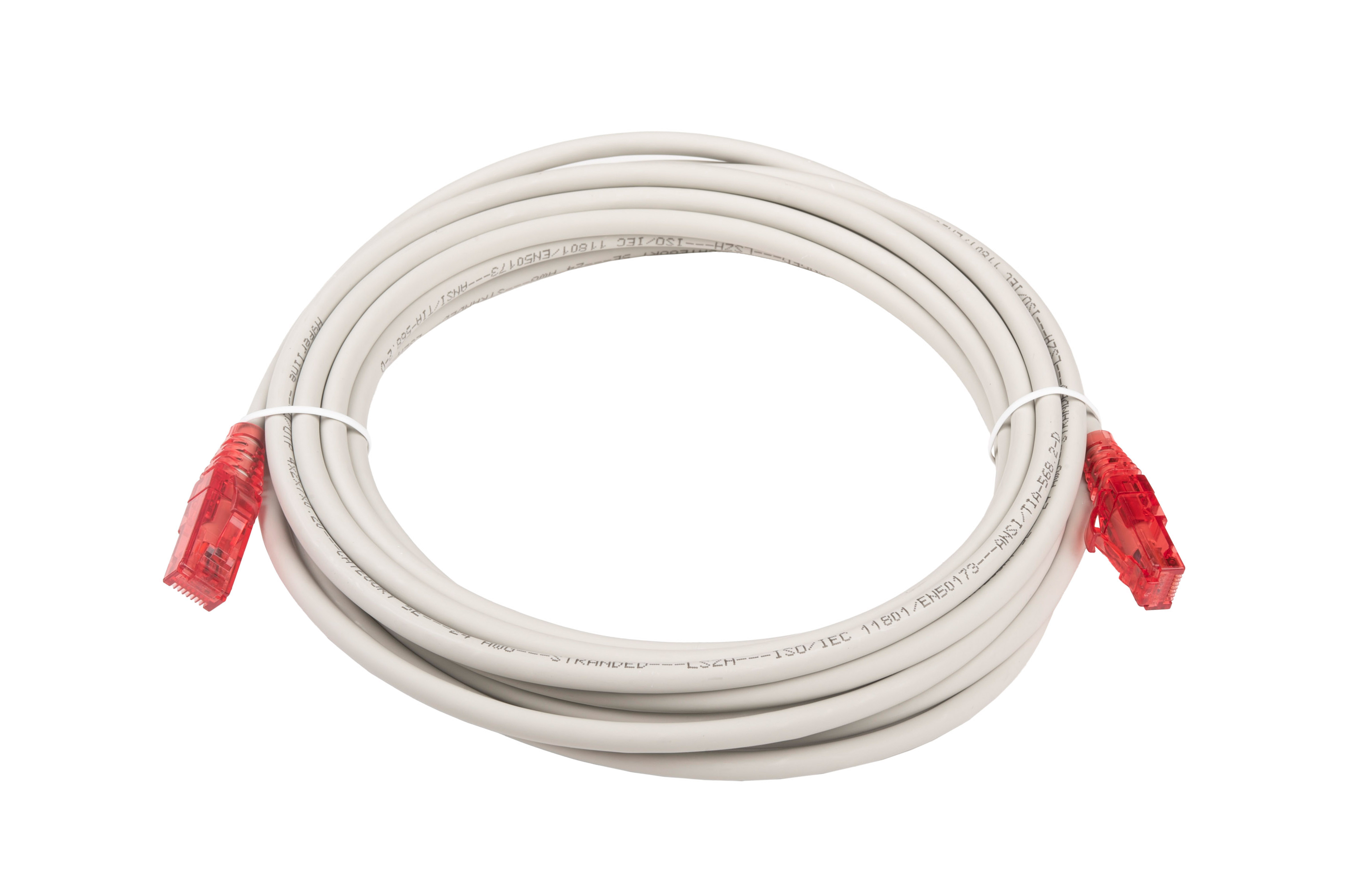 Hyperline PC-LPM-UTP-RJ45-RJ45-C5e-5M-LSZH-GY Патч-корд RJ-45/RJ-45, неэкранированный U/UTP, категория 5e (100% Fluke Component Tested), 24AWG, LSZH, 5 м, серый