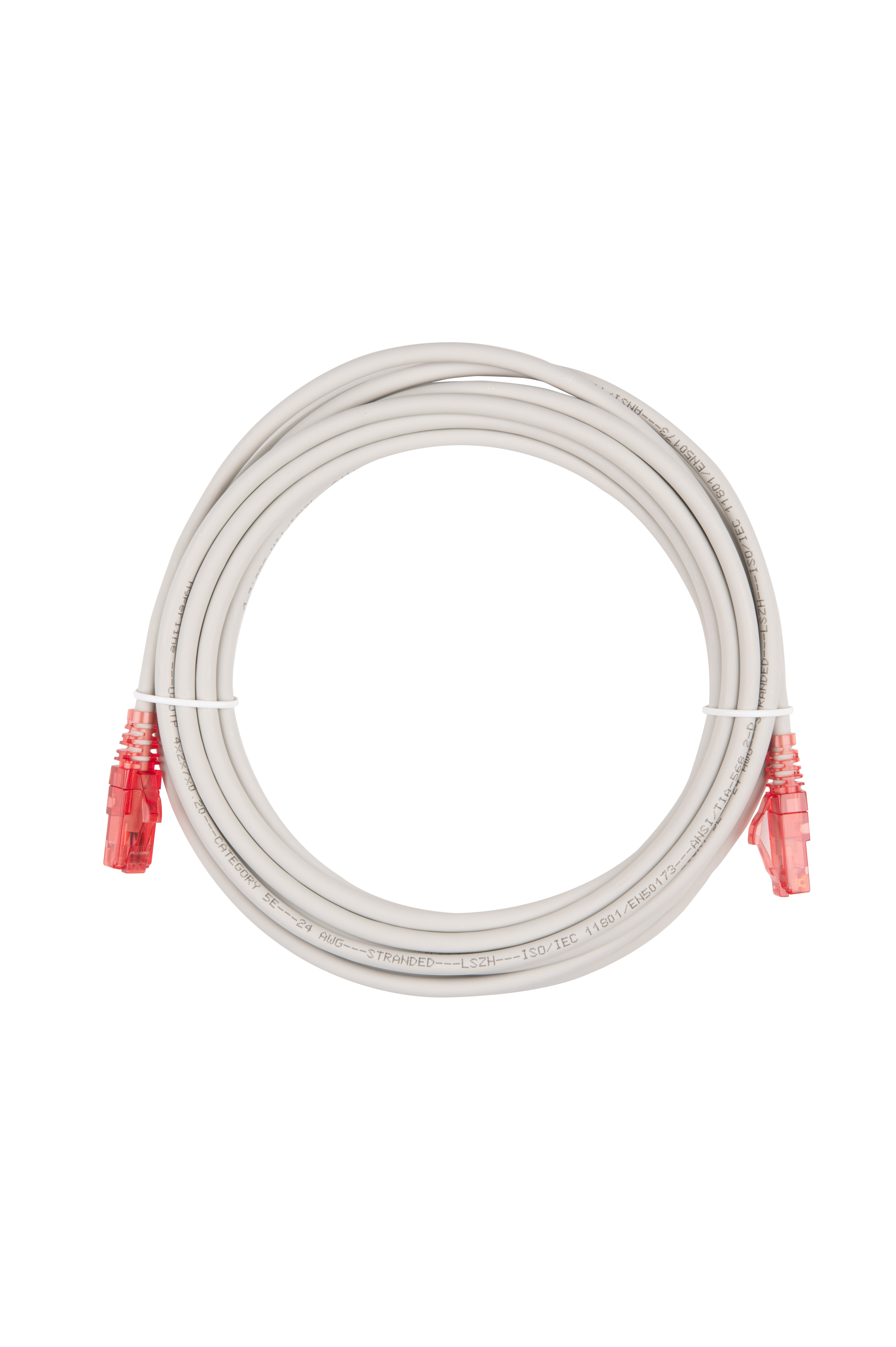 Hyperline PC-LPM-UTP-RJ45-RJ45-C5e-5M-LSZH-GY Патч-корд RJ-45/RJ-45, неэкранированный U/UTP, категория 5e (100% Fluke Component Tested), 24AWG, LSZH, 5 м, серый — фото