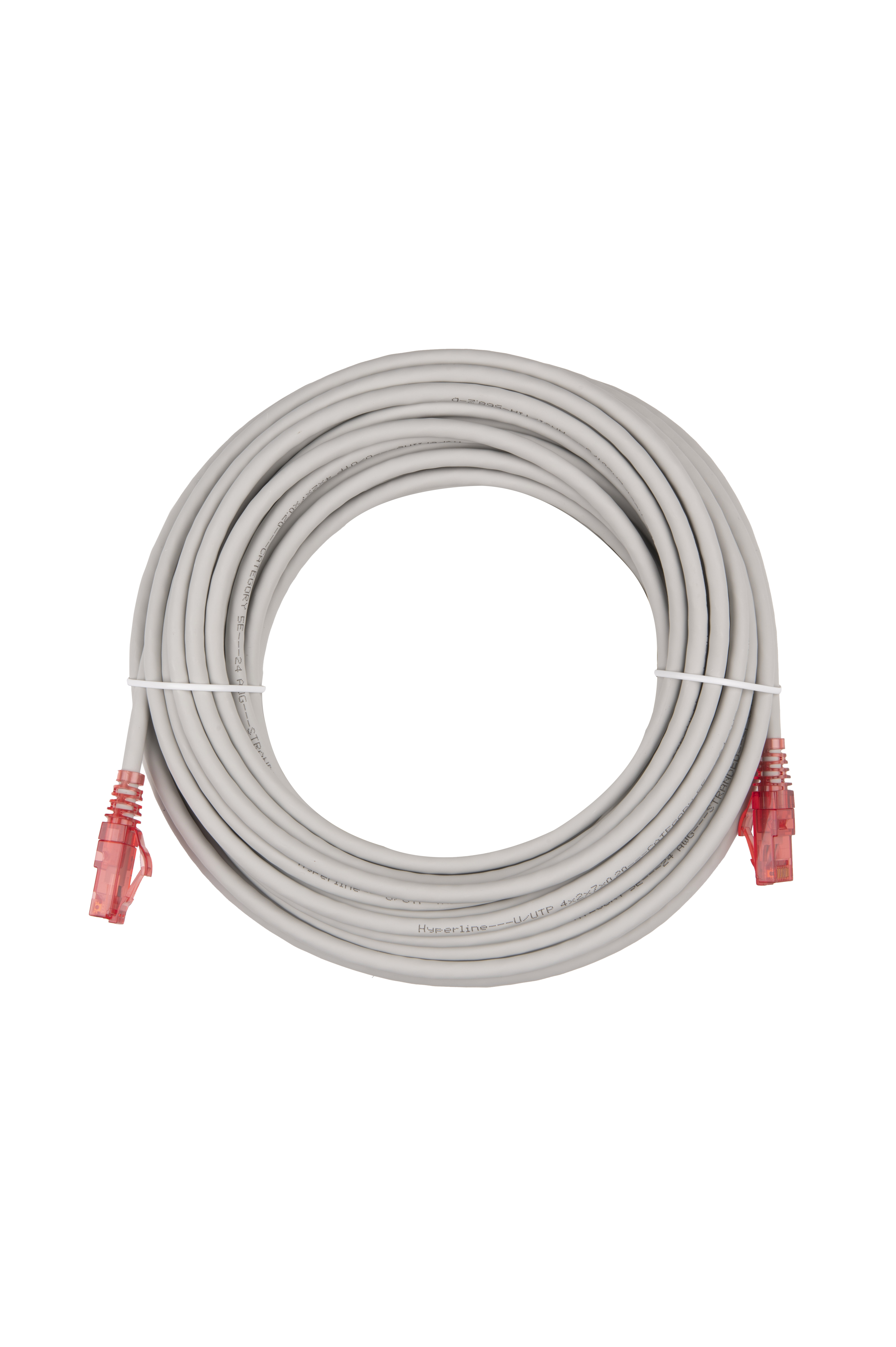 Hyperline PC-LPM-UTP-RJ45-RJ45-C5e-15M-LSZH-GY Патч-корд RJ-45/RJ-45, неэкранированный U/UTP, категория 5e (100% Fluke Component Tested), 24AWG, LSZH, 15 м, серый — фото